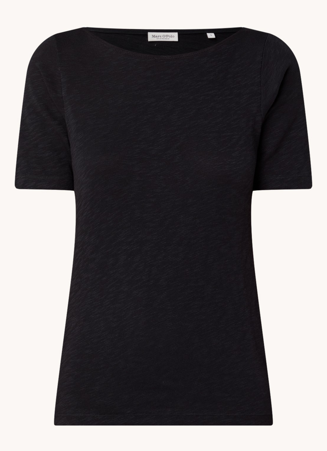 Marc O'Polo T-shirt met stretch - voorkant zwart