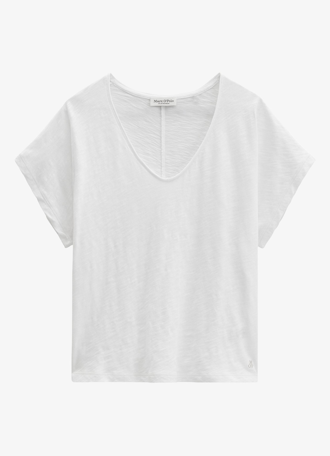 Marc O'Polo T-shirt met V-hals - voorkant white-0163 / wit