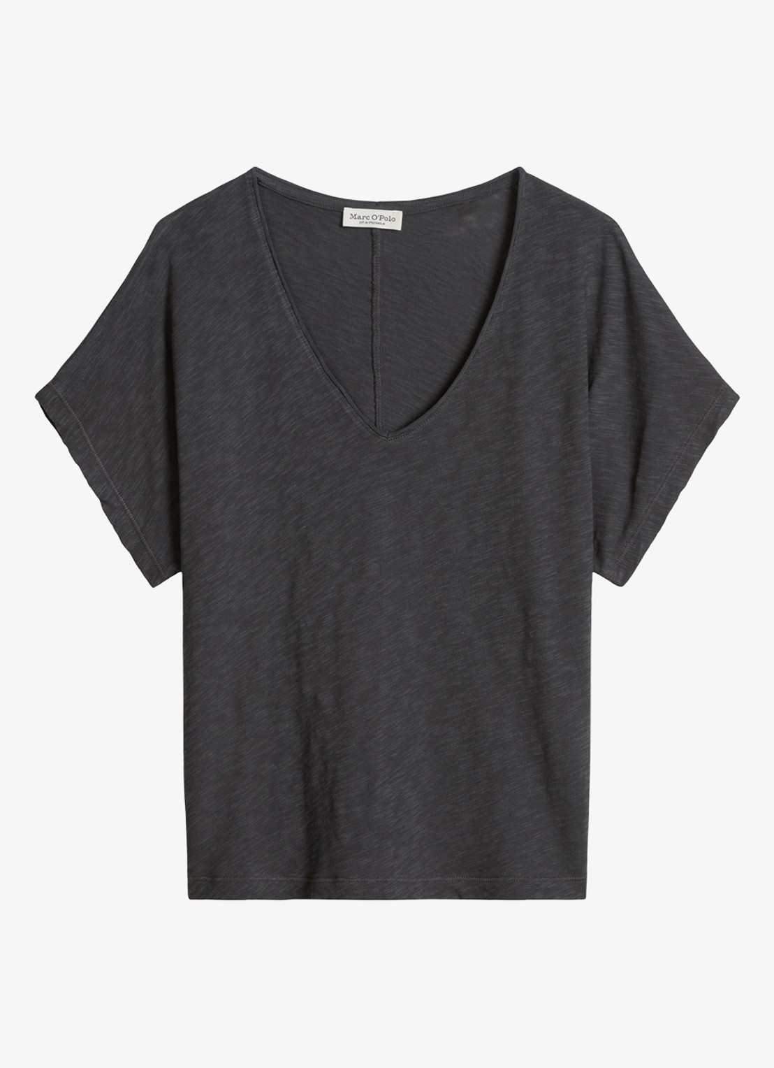 Marc O'Polo T-shirt met V-hals - voorkant oxide grey-0364 / grijs