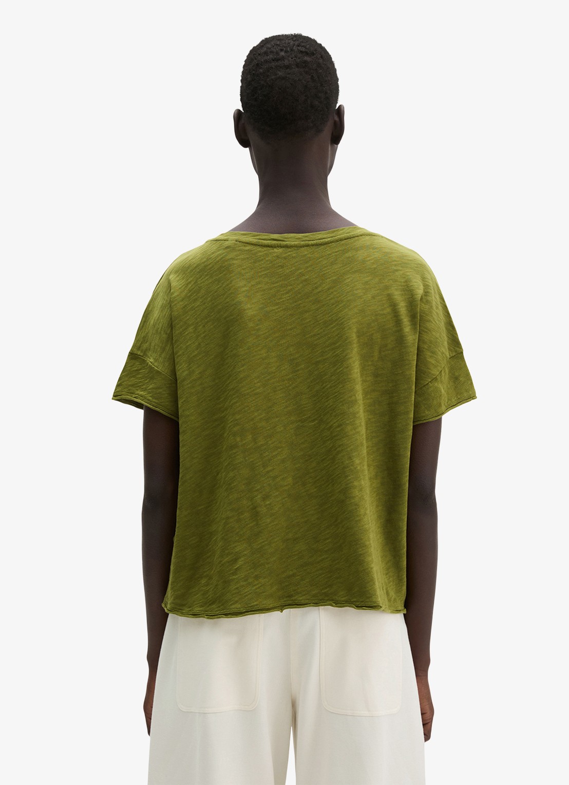 Marc O'Polo T-shirt met V-hals - achterkant 5 shaded fern / groen