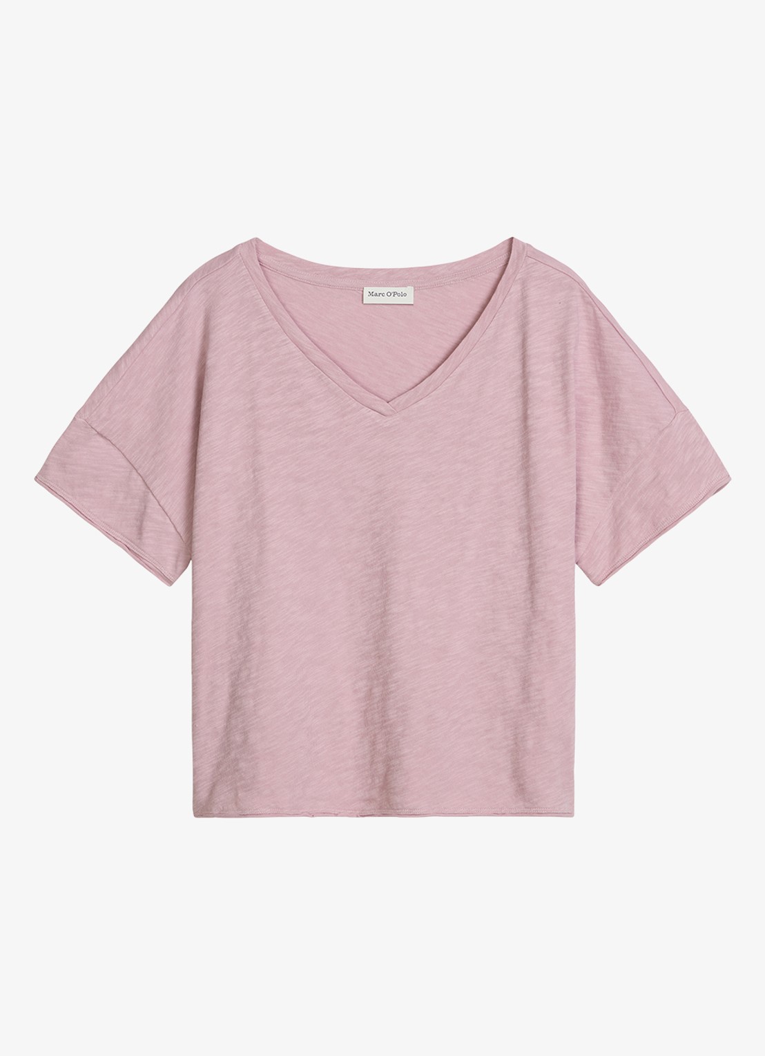 Marc O'Polo T-shirt met V-hals - voorkant mild rose / paars