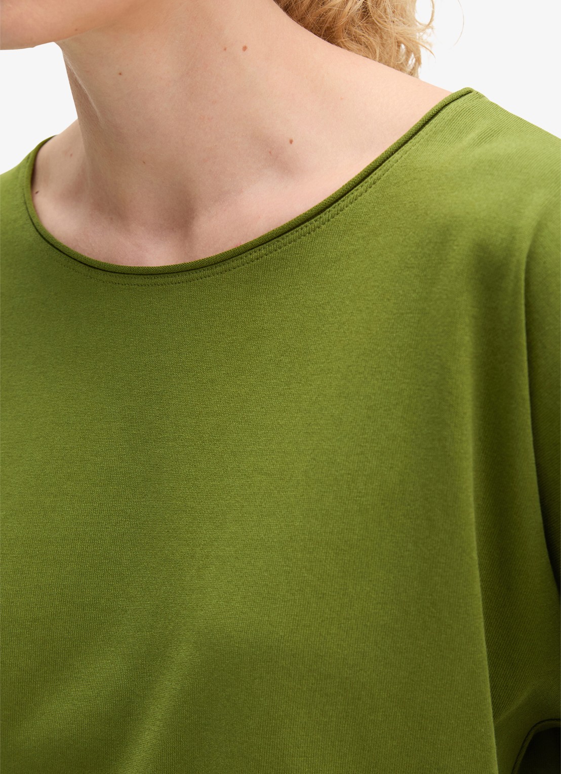Marc O'Polo T-shirt van jersey met boothals - detail 5 shaded fern / groen
