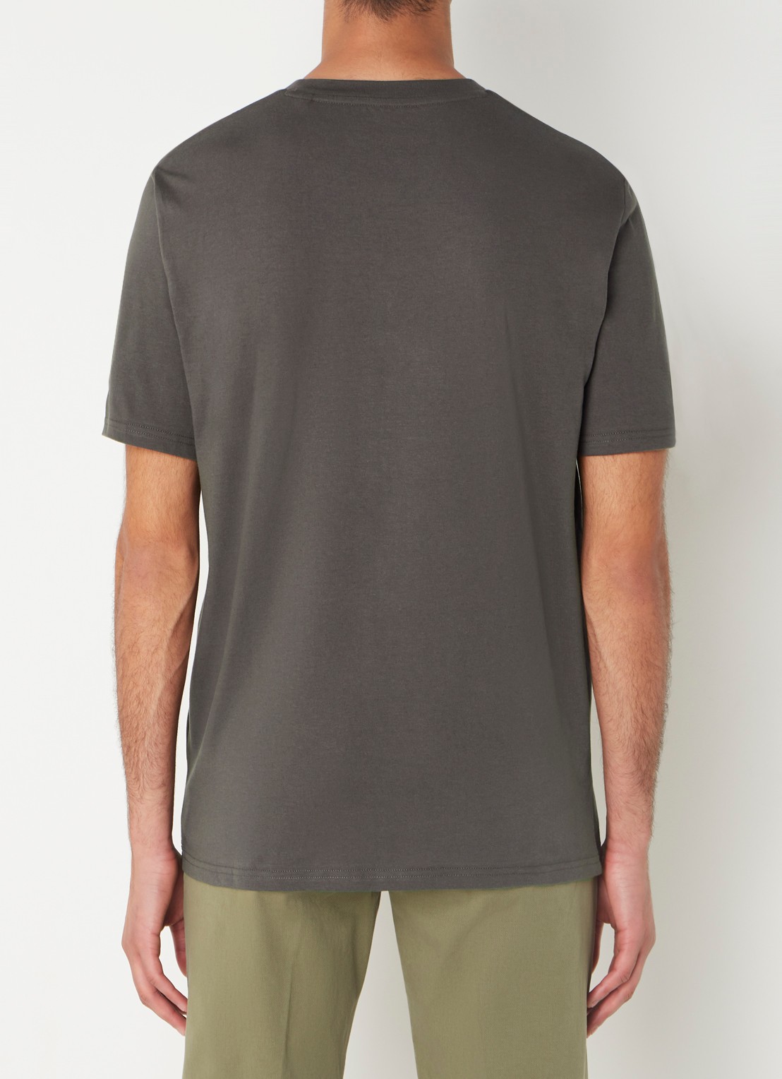 Marc O'Polo T-shirt van  katoen met logo - achterkant 4 donkergrijs
