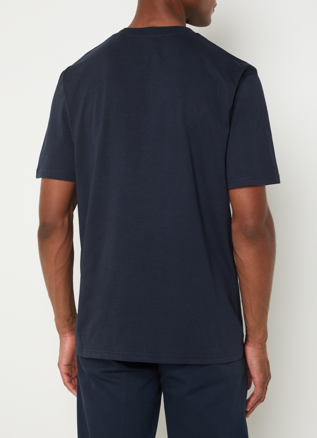 Marc O'Polo T-shirt van  katoen met logo - achterkant 2 indigo