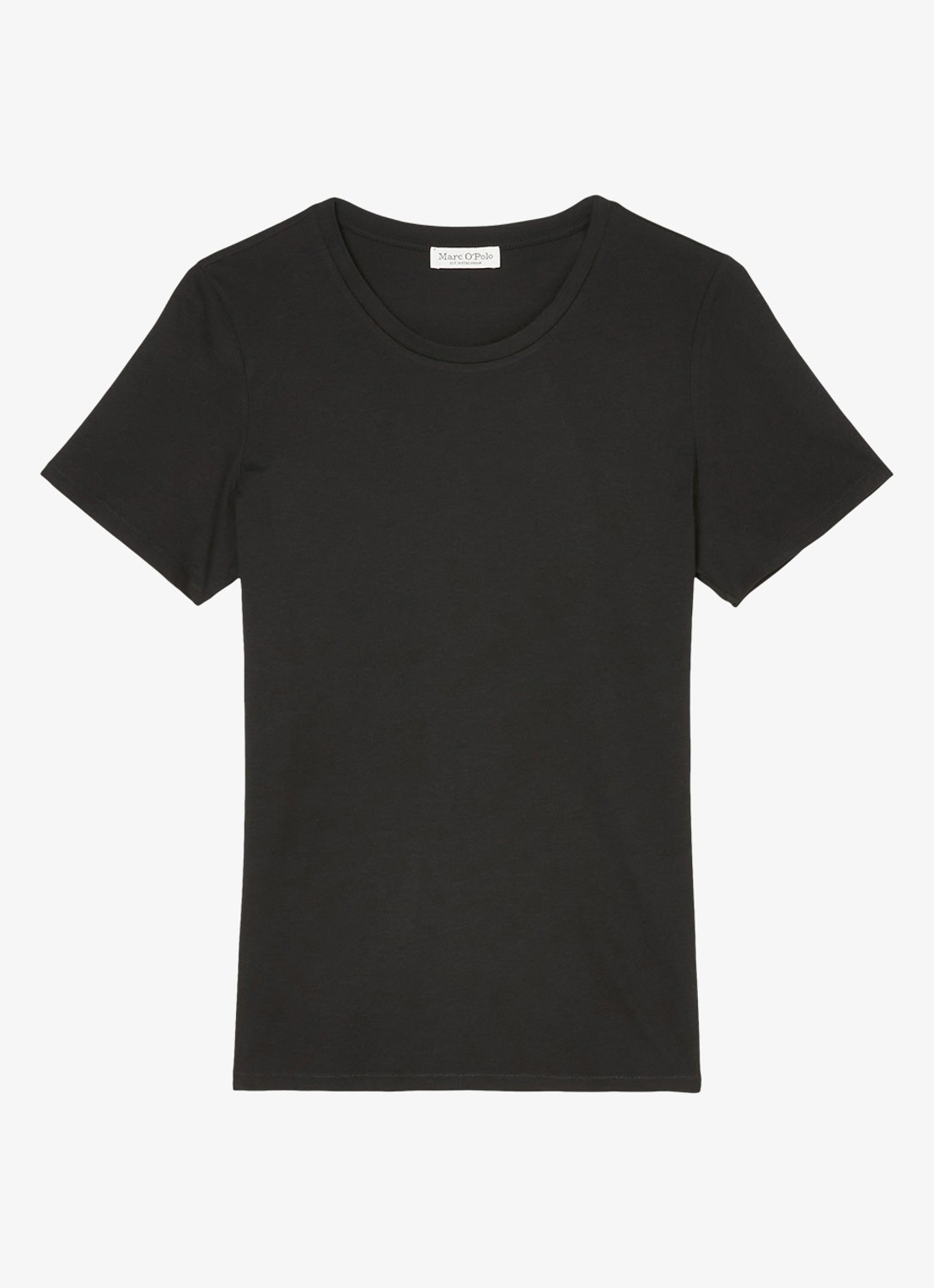 Marc O'Polo T-shirt van katoen - voorkant 2 zwart