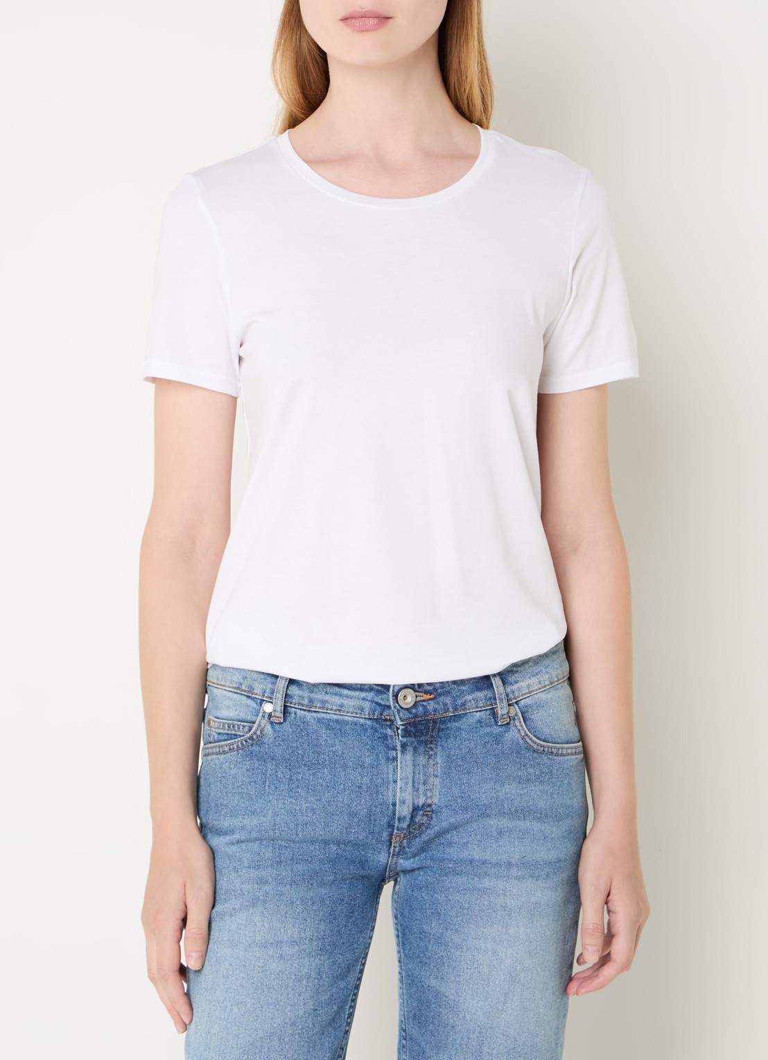 Marc O'Polo T-shirt van katoen - detail wit