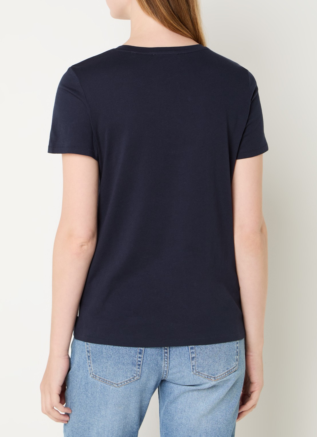 Marc O'Polo T-shirt van katoen - achterkant 4 donkerblauw