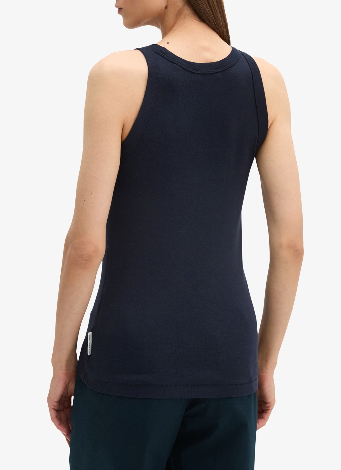 Marc O'Polo Tanktop met ribstructuur - achterkant donkerblauw