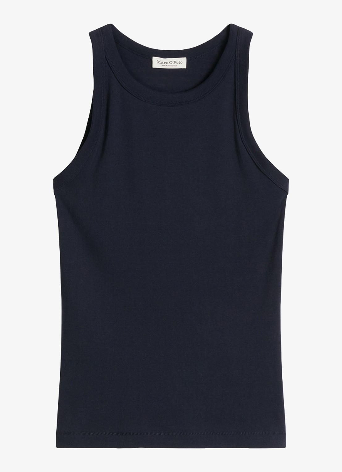 Marc O'Polo Tanktop met ribstructuur - voorkant 2 donkerblauw