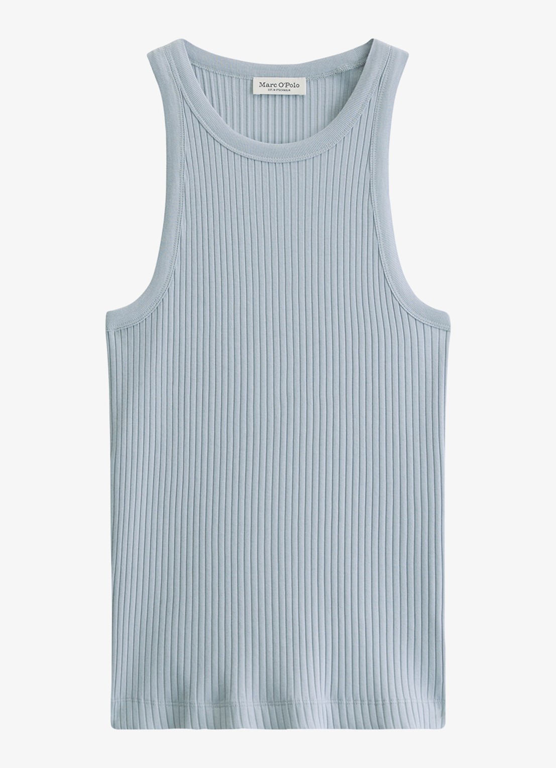 Marc O'Polo Tanktop met ribstructuur - voorkant 2 lichtblauw