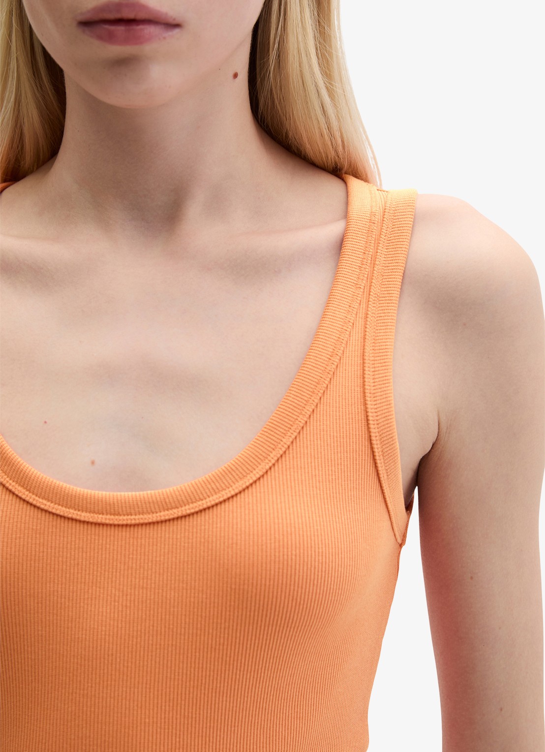 Marc O'Polo Tanktop met ronde hals  - detail 5 warm orange-9326 / oranje