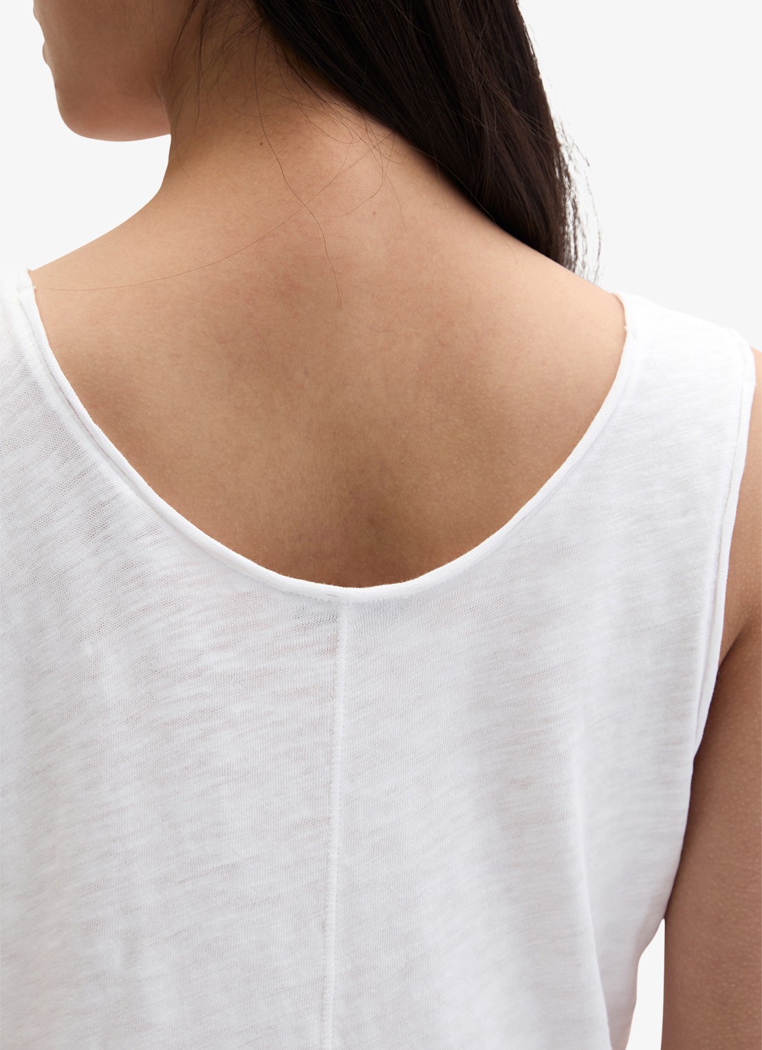 Marc O'Polo Tanktop met ronde hals - detail 5 white-0163 / wit