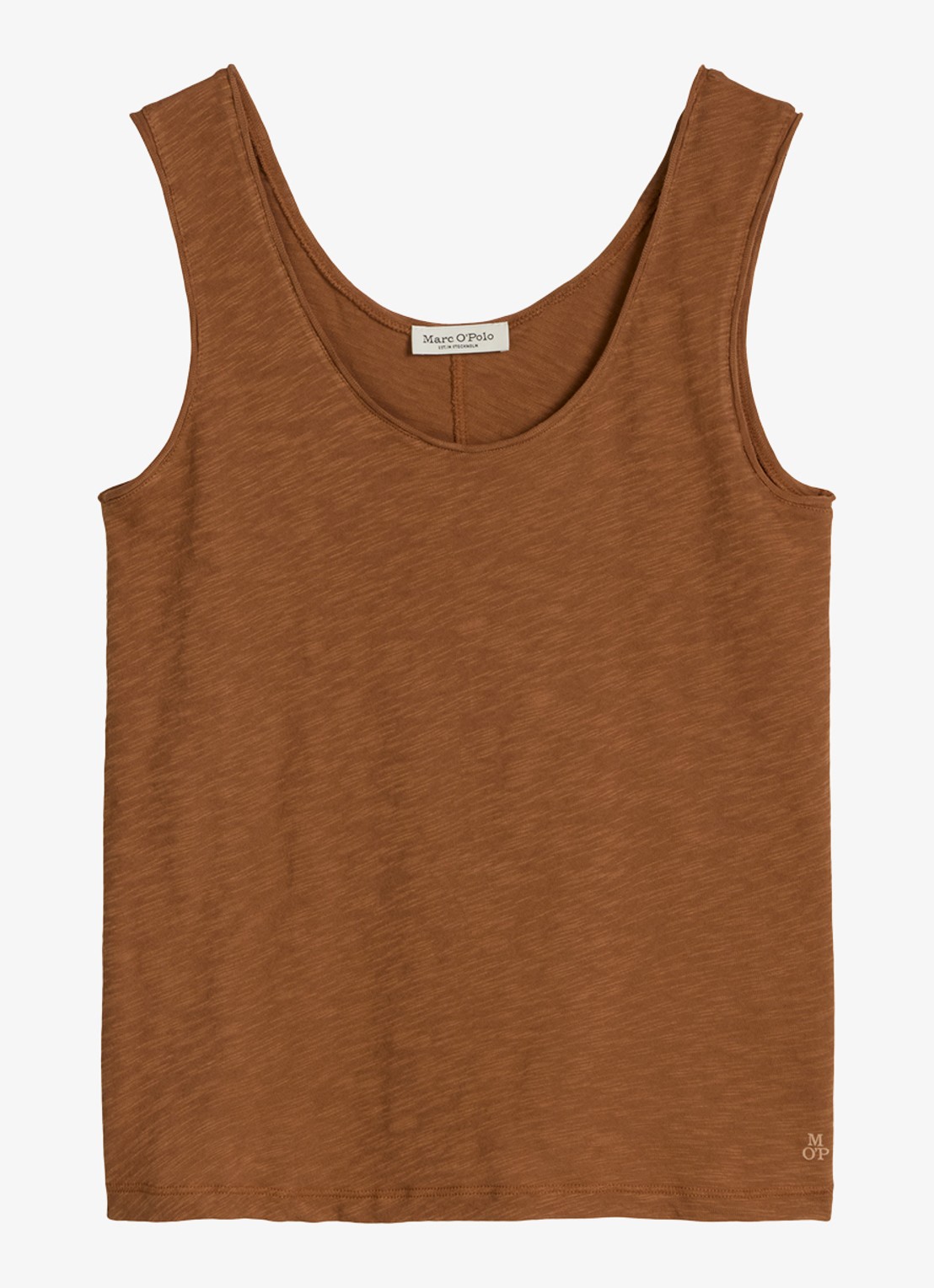 Marc O'Polo Tanktop met ronde hals - voorkant burnt brown-1972 / bruin