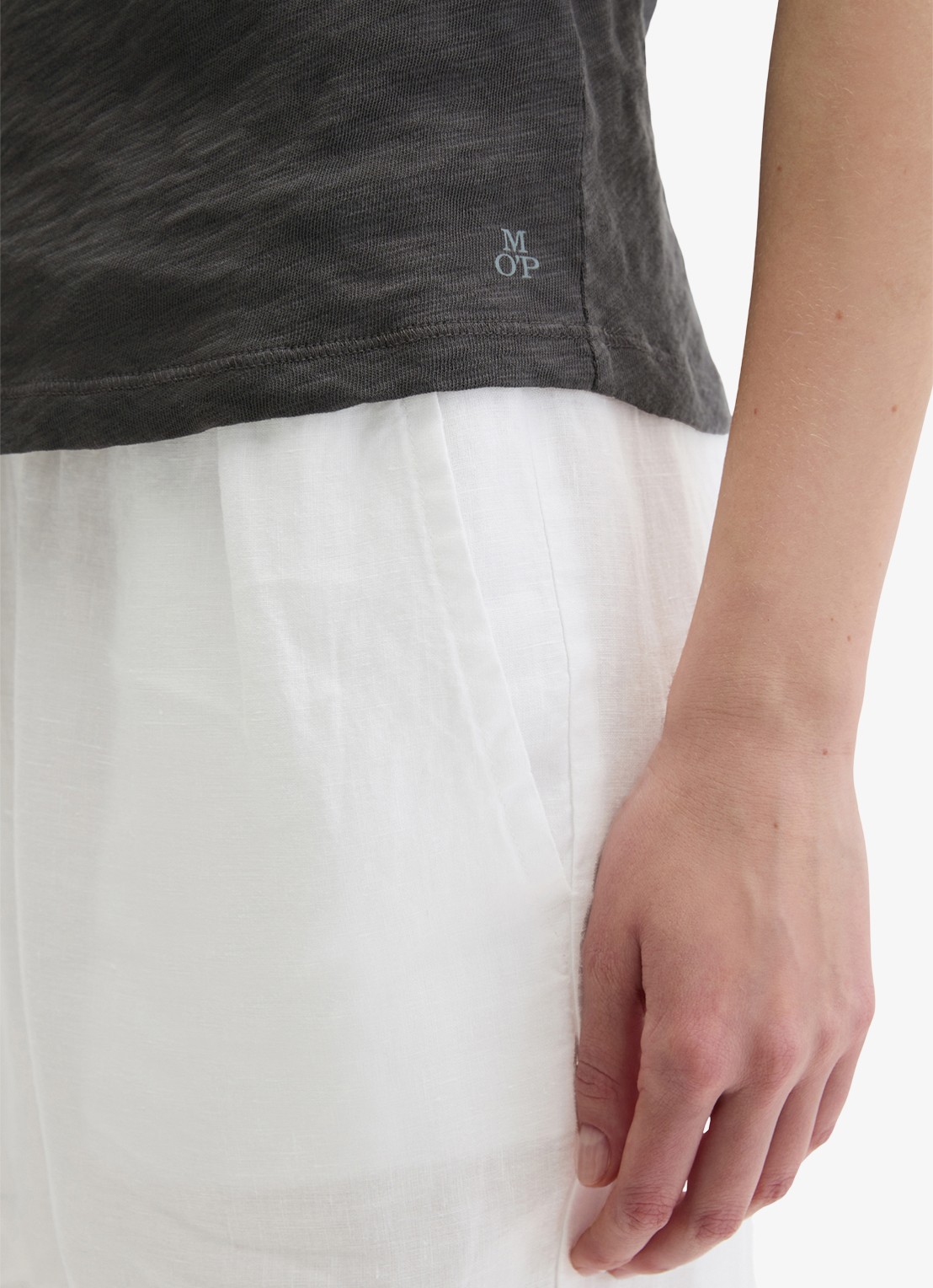 Marc O'Polo Tanktop met ronde hals - detail 4 oxide grey-0364 / grijs