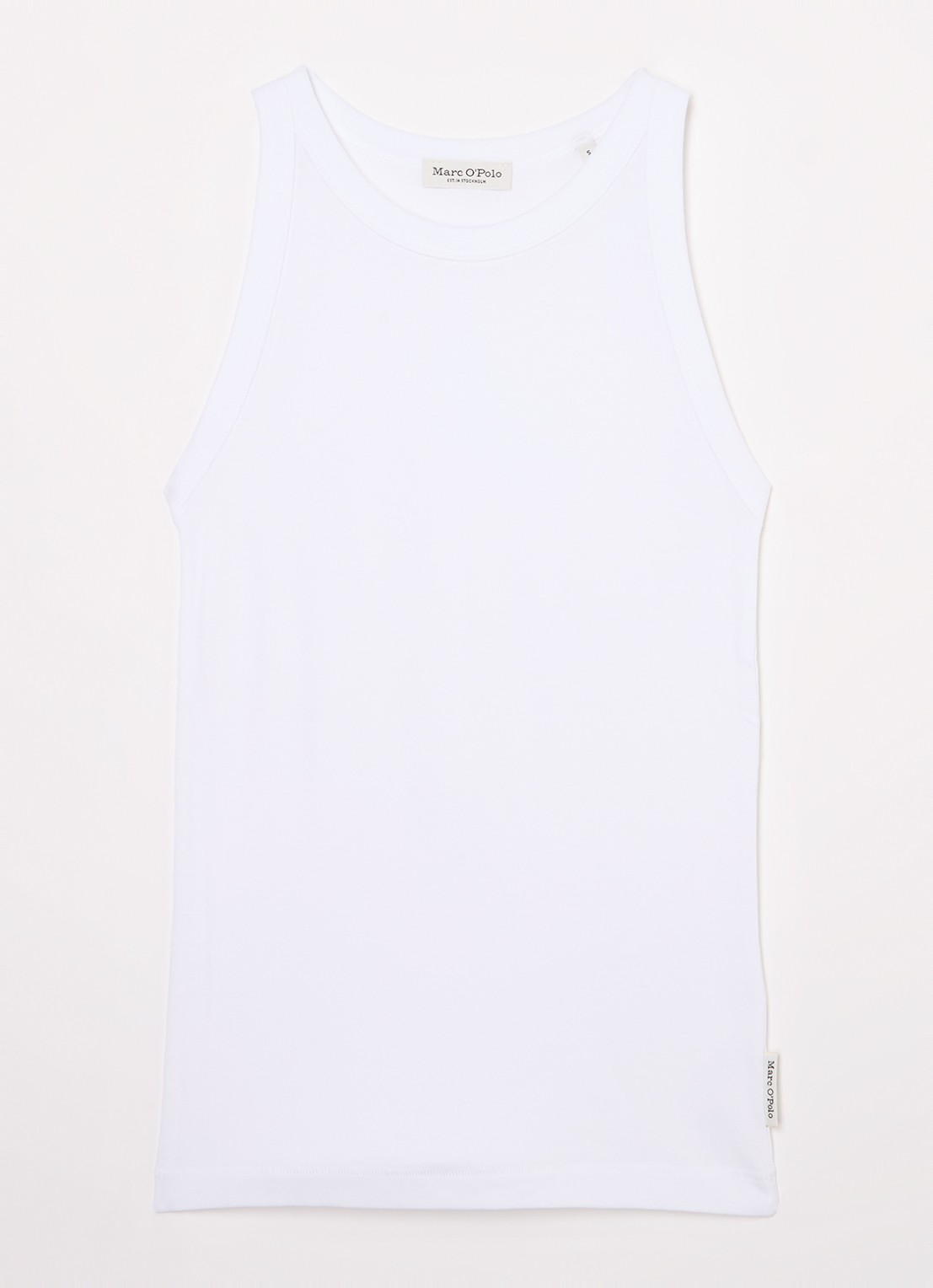 Marc O'Polo Tanktop van  katoen met ribstructuur - voorkant 2 wit