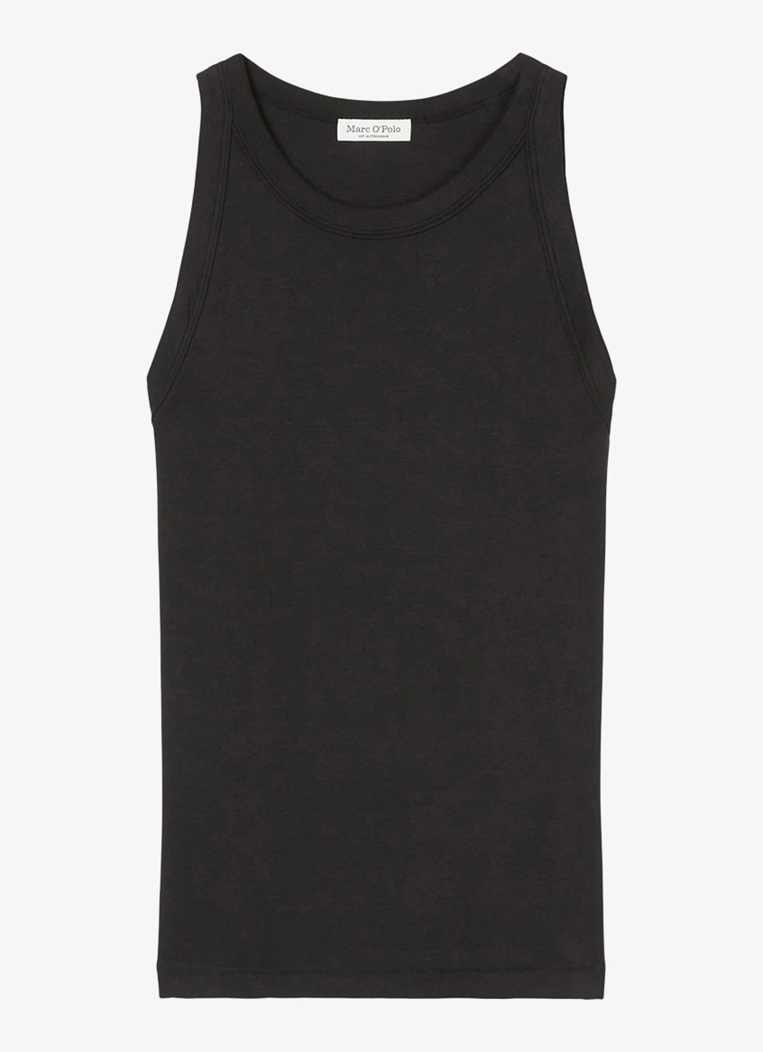 Marc O'Polo Tanktop van  katoen met ribstructuur - voorkant 2 zwart