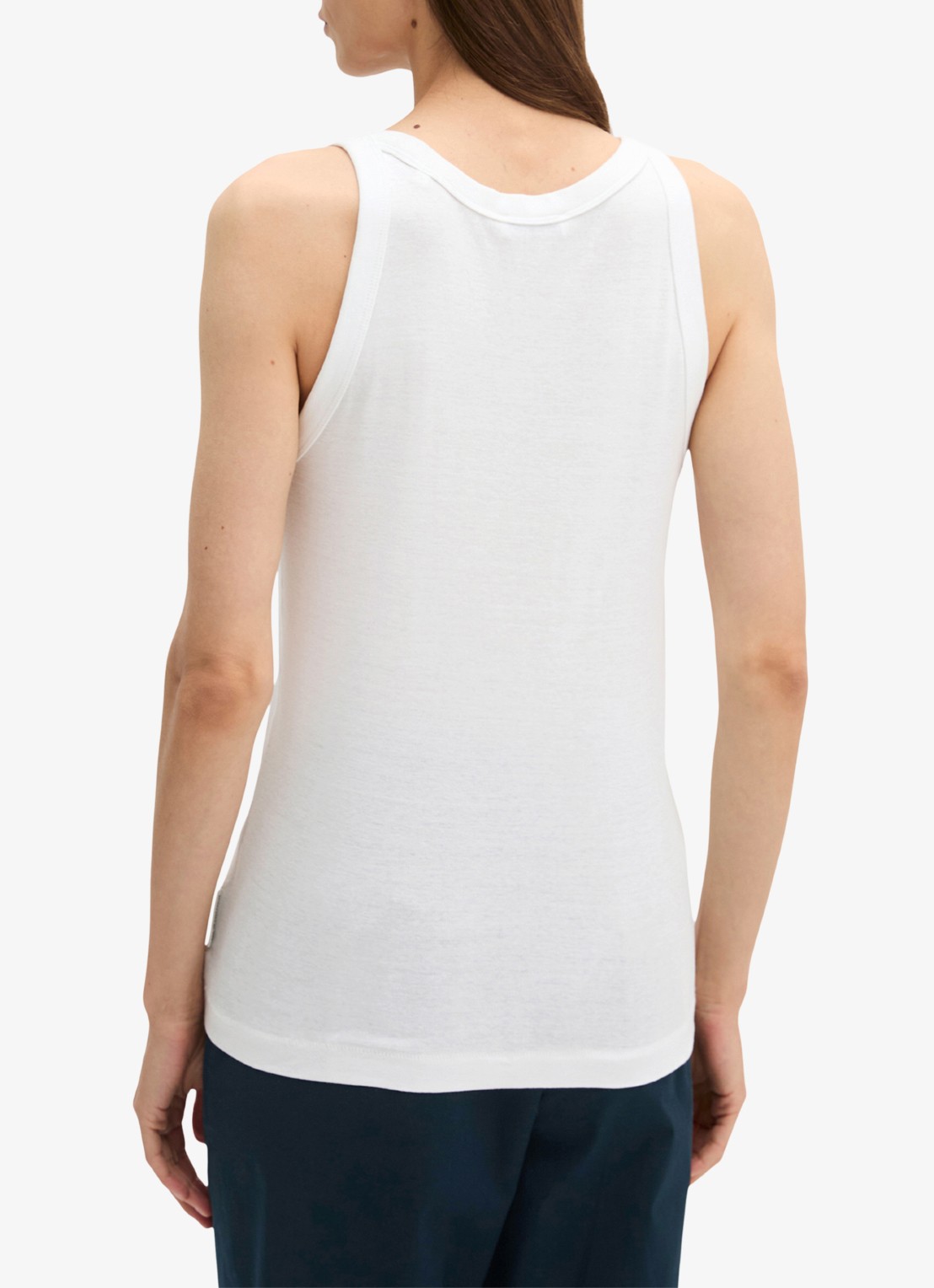 Marc O'Polo Tanktop van  katoen met ribstructuur - achterkant wit