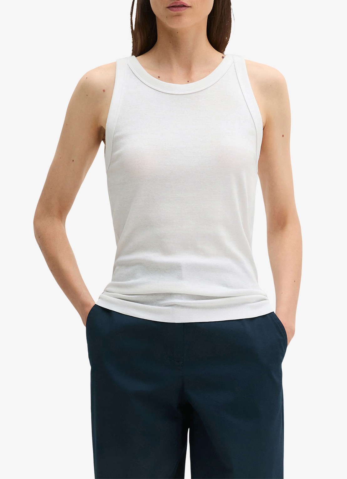Marc O'Polo Tanktop van  katoen met ribstructuur - detail 5 wit
