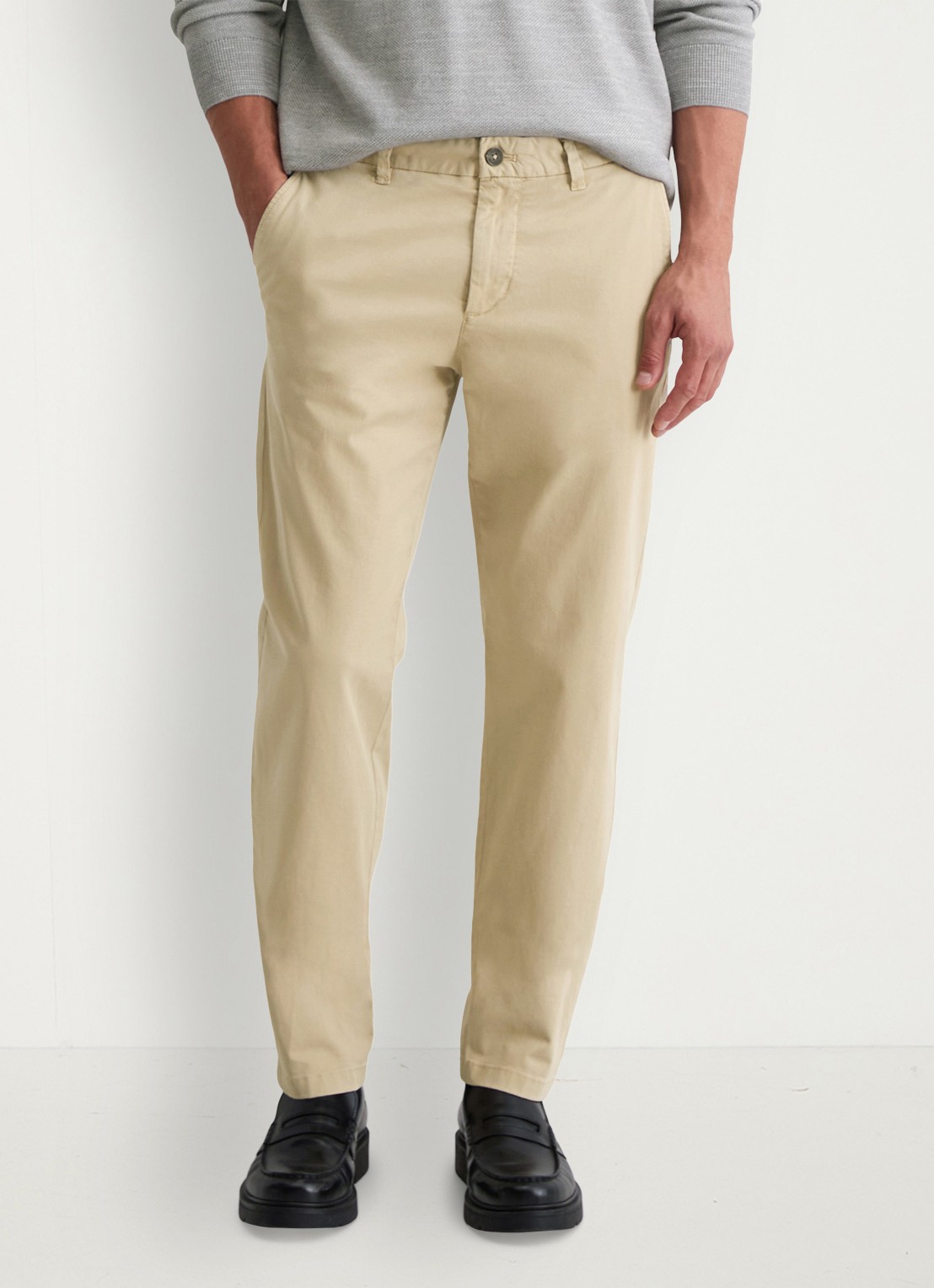 Marc O'Polo Tapered fit chino in katoenblend - detail 4 pure cashmere-2343 / beige