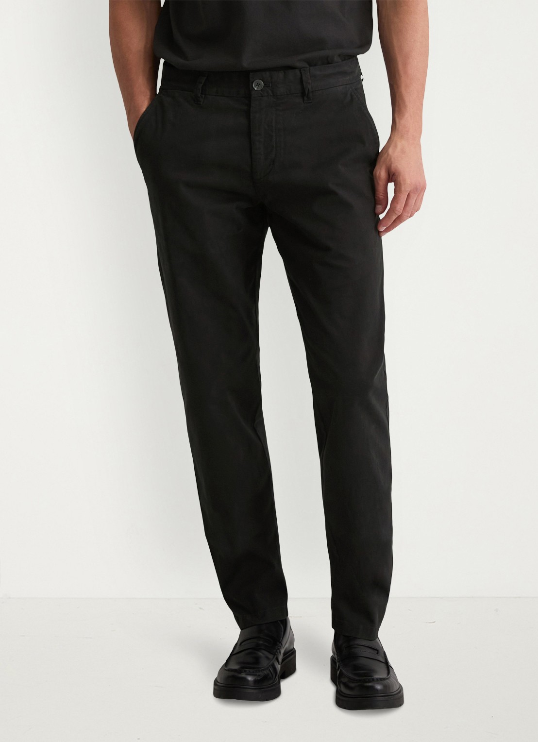 Marc O'Polo Tapered fit chino in katoenblend - detail 4 black-990 / zwart