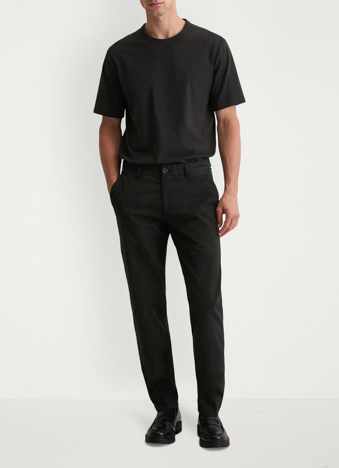 Marc O'Polo Tapered fit chino in katoenblend - voorkant 3 black-990 / zwart