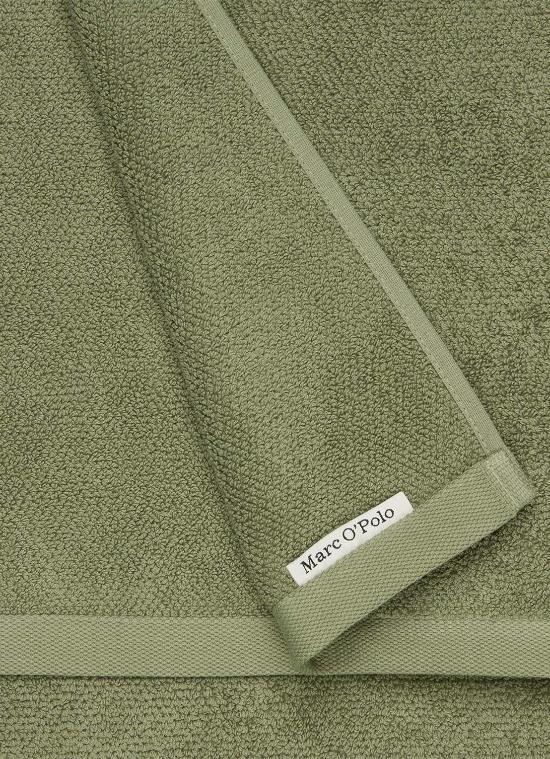 Marc O'Polo Timeless gastendoek van  katoen badstof - achterkant olijfgroen