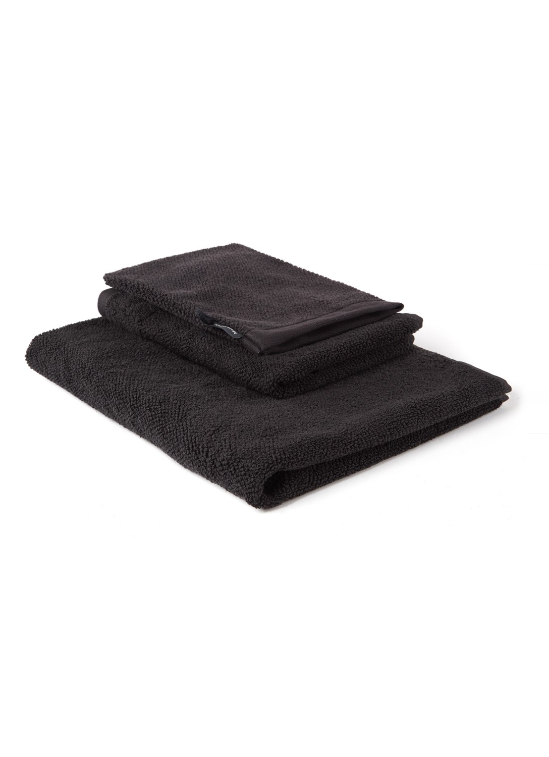 Marc O'Polo Timeless washand - 600 gr/m2 - 16 x 22 cm - voorkant zwart