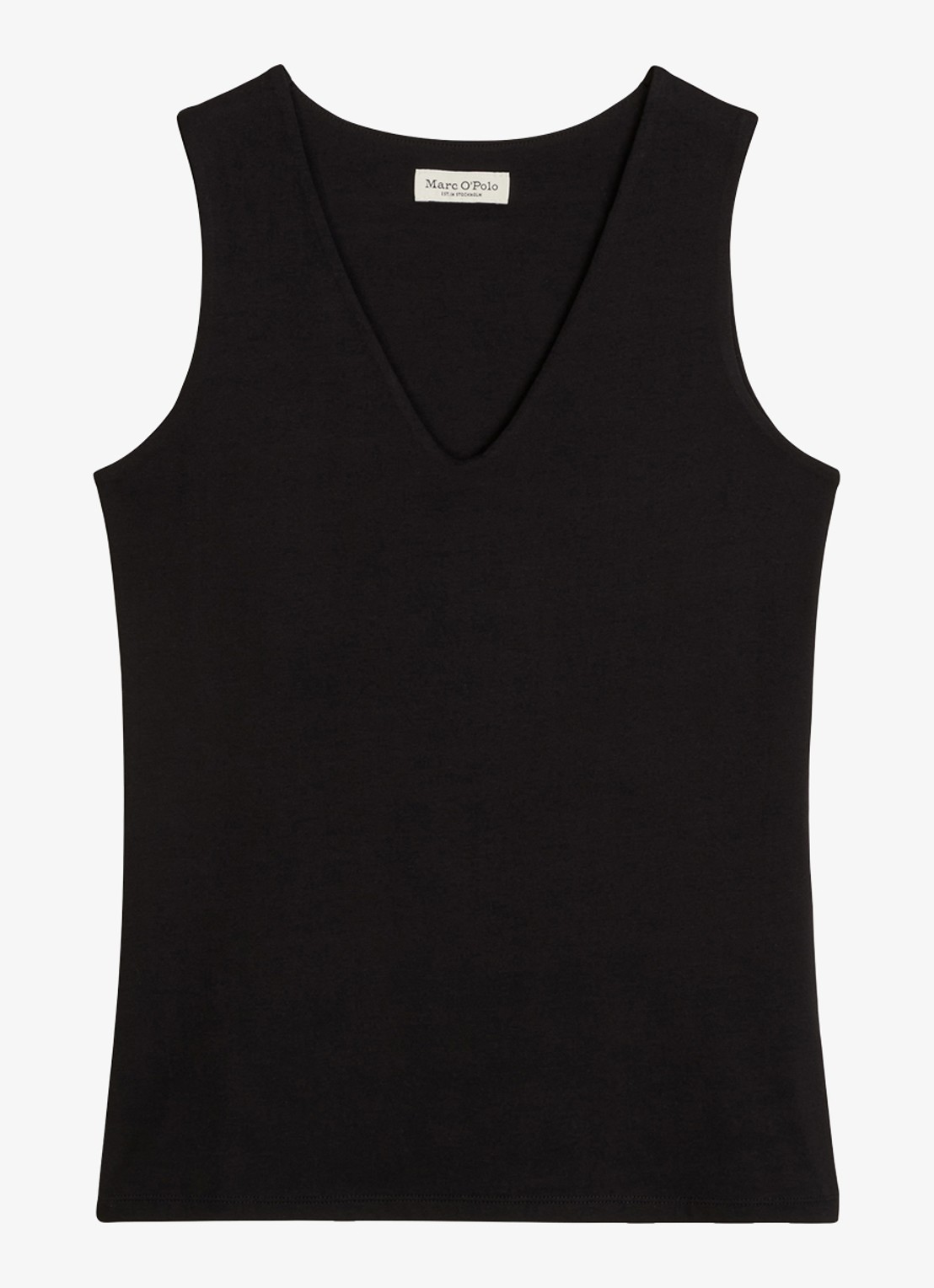 Marc O'Polo Top met V-hals - voorkant 4 black / zwart