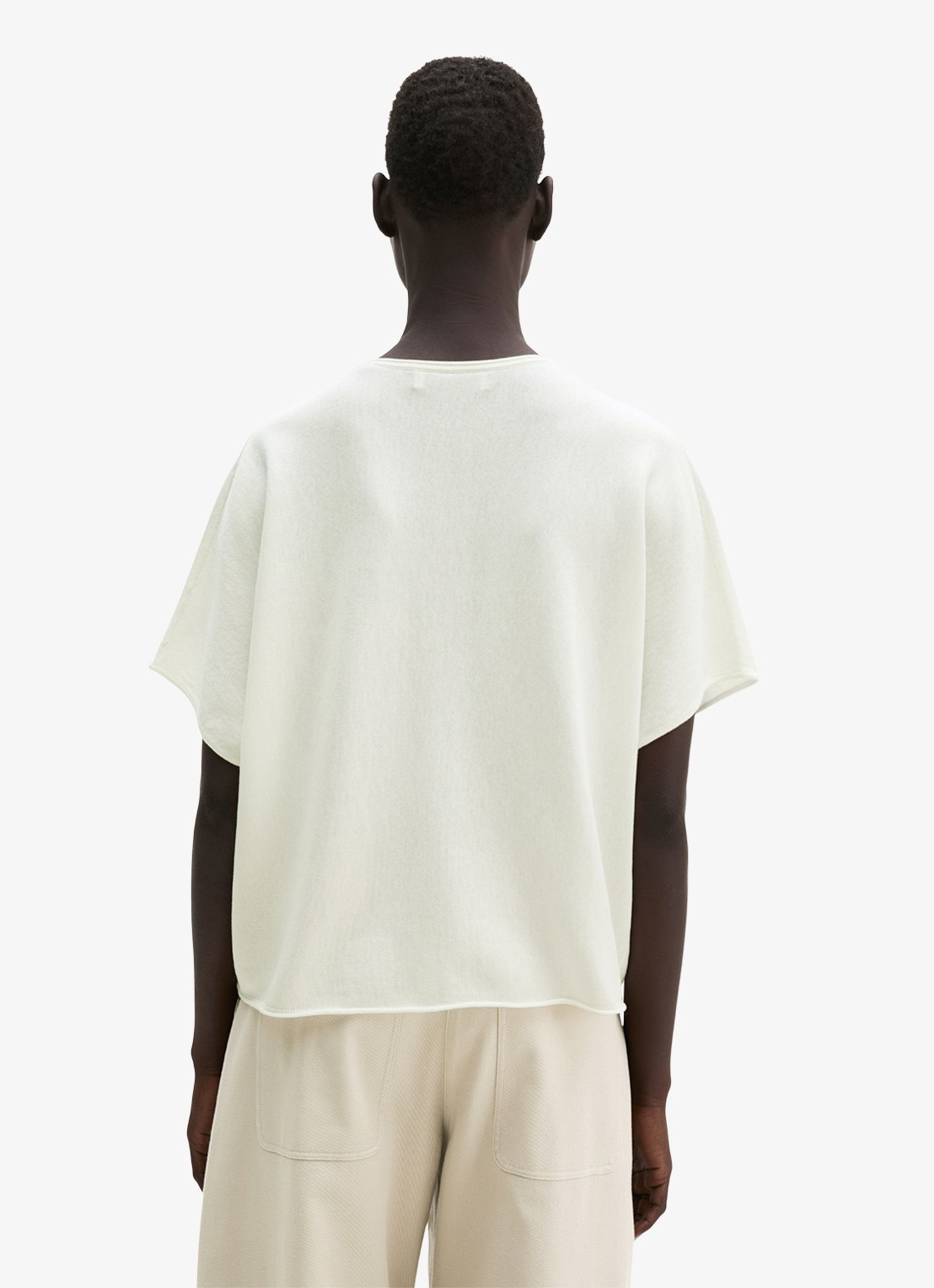 Marc O'Polo Trui met V-hals - achterkant 5 white cotton / wit
