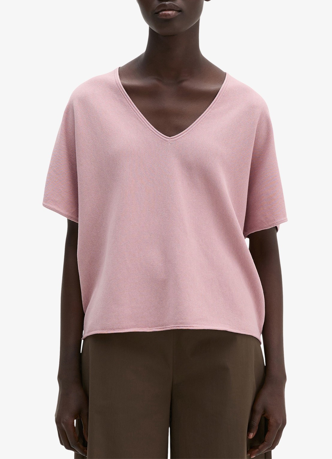 Marc O'Polo Trui met V-hals - detail 3 mild rose / paars