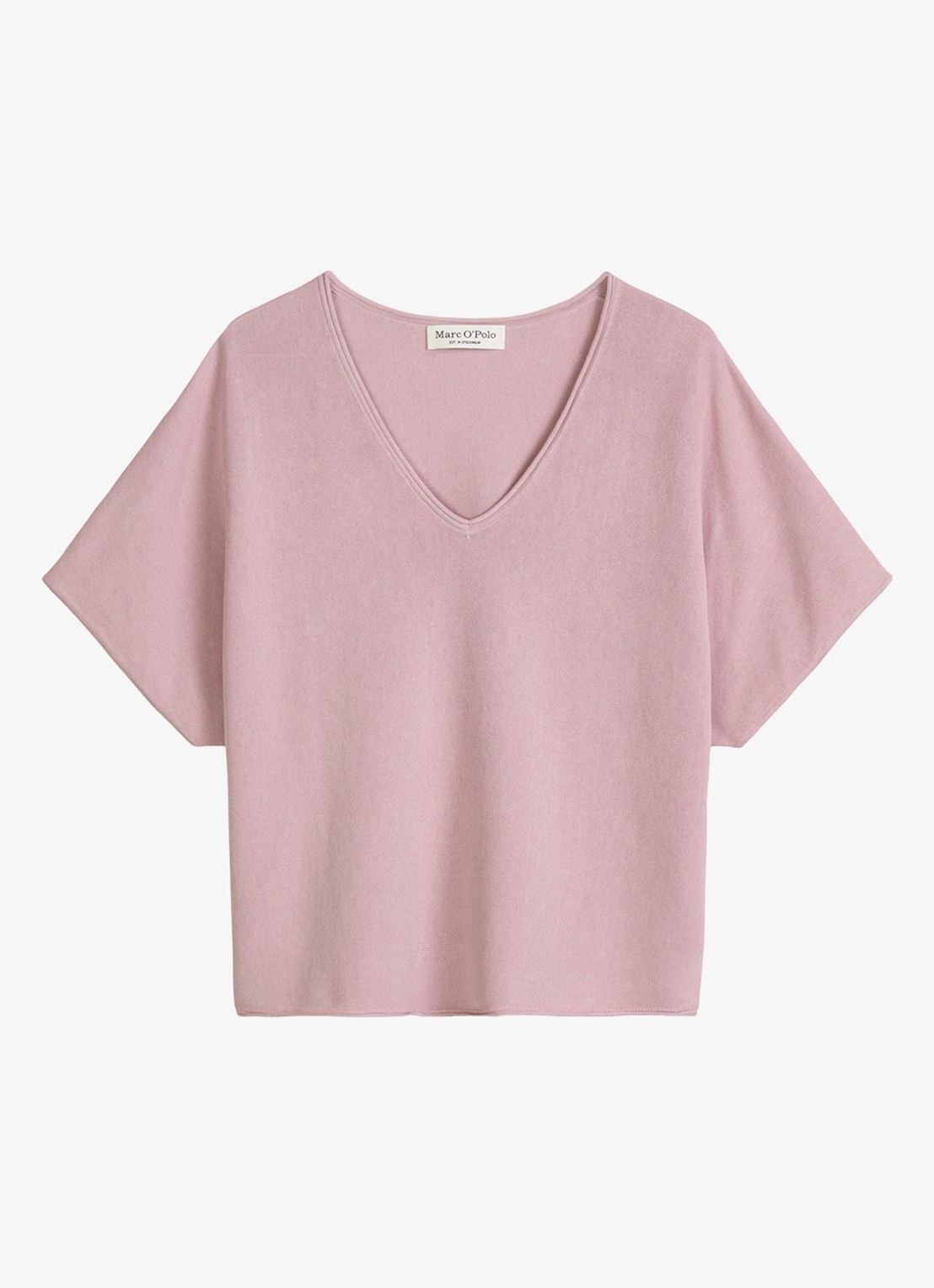 Marc O'Polo Trui met V-hals - voorkant mild rose / paars