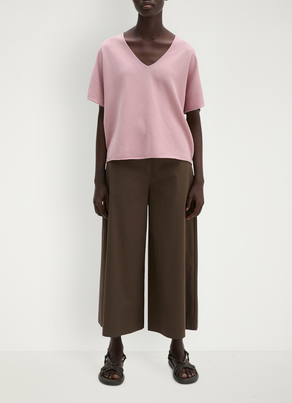 Marc O'Polo Trui met V-hals - voorkant 2 mild rose / paars
