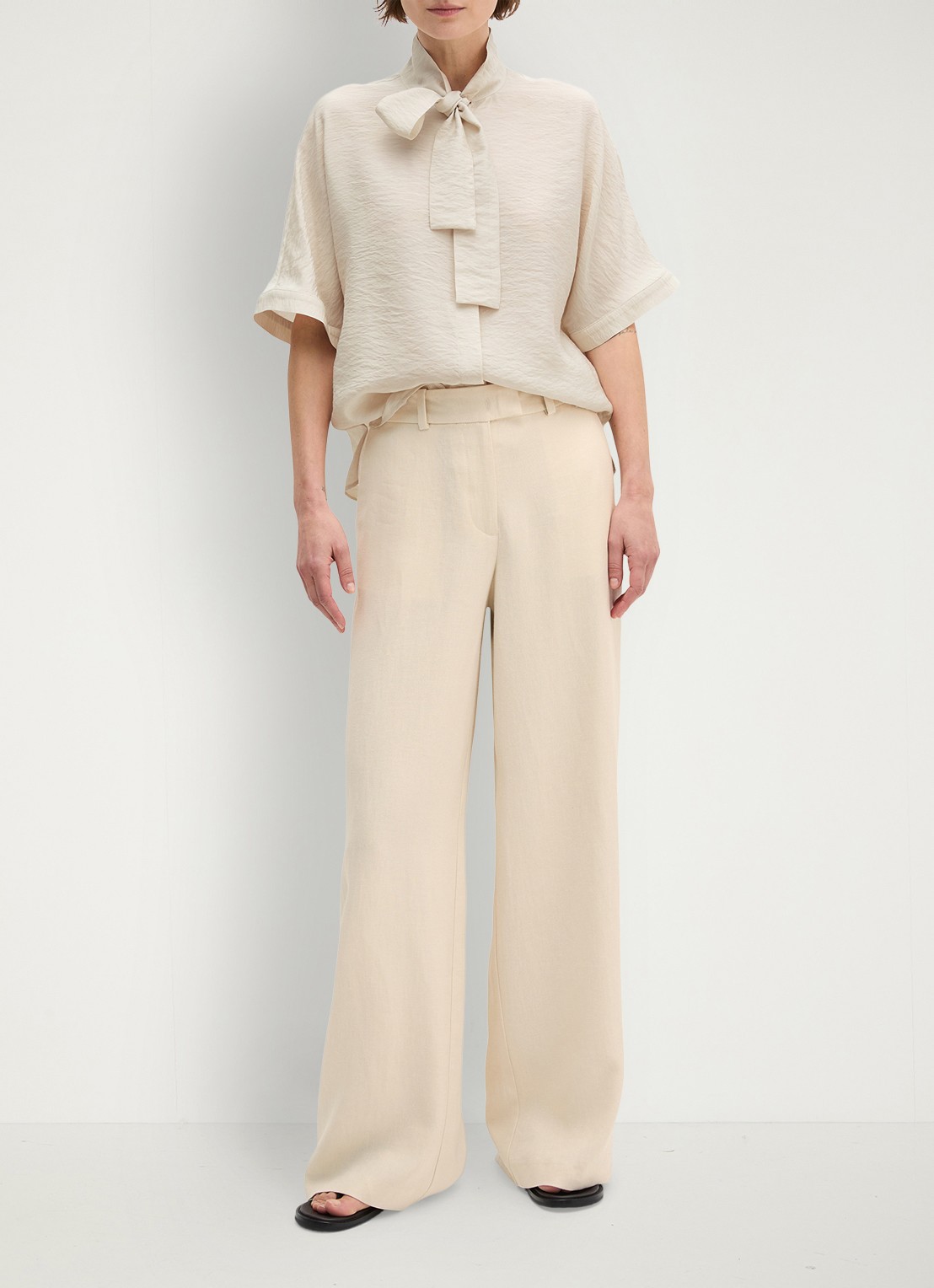 Marc O'Polo Tuniek met sjaalkraag - voorkant 4 beige