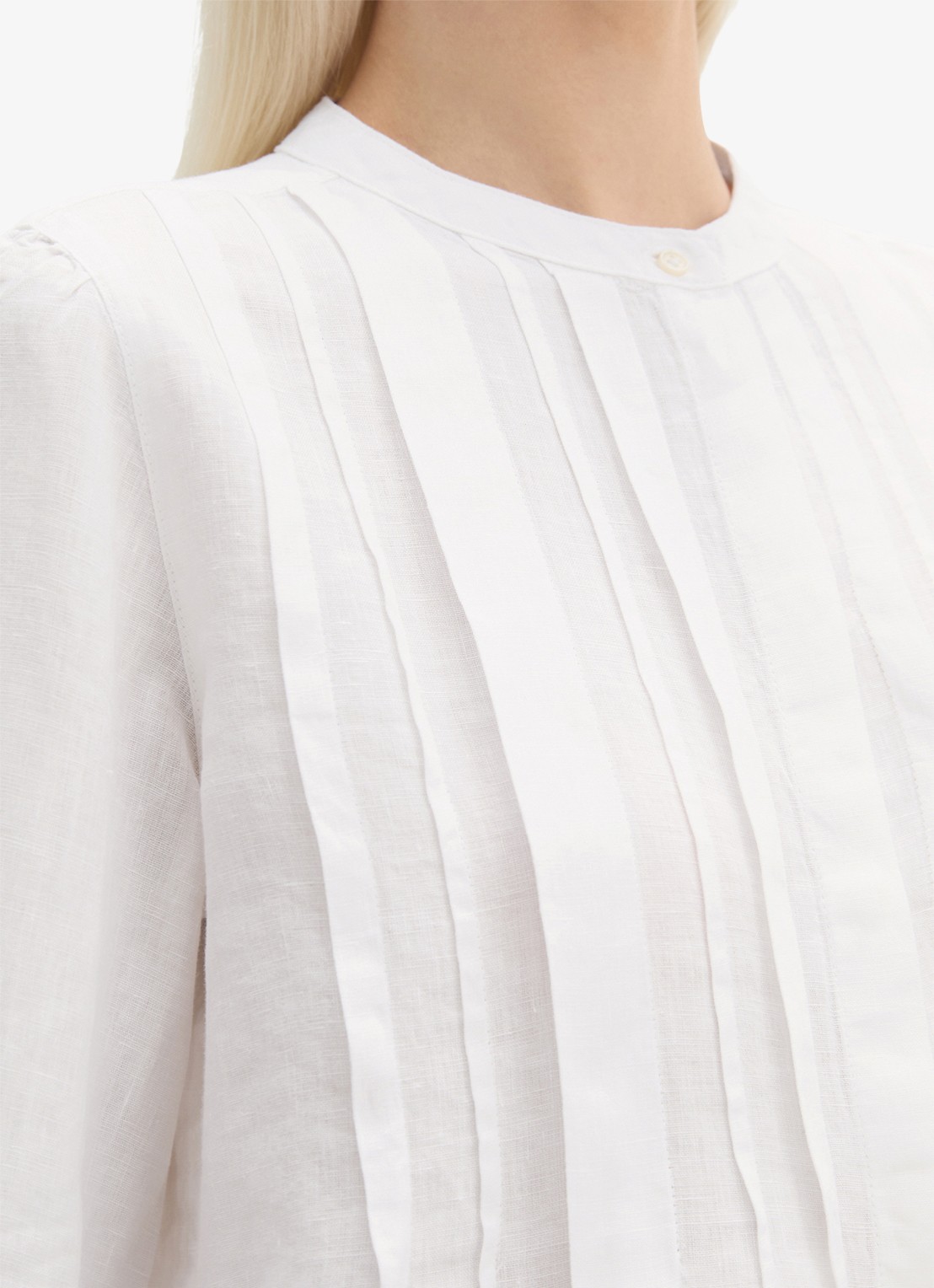 Marc O'Polo Tuniek van linnen met plooien - detail 5 wit