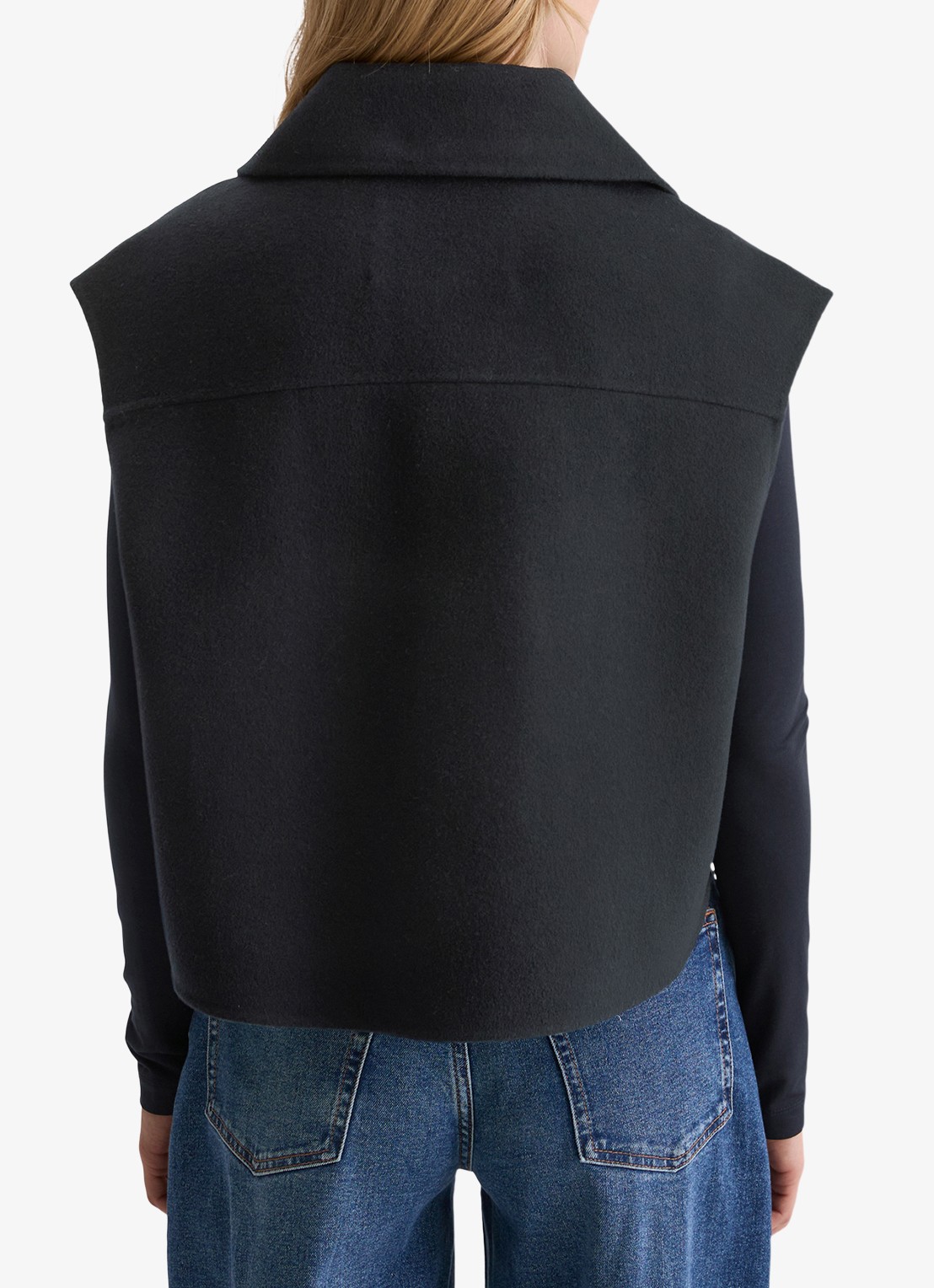 Marc O'Polo Vest in wolblend - achterkant donkerblauw