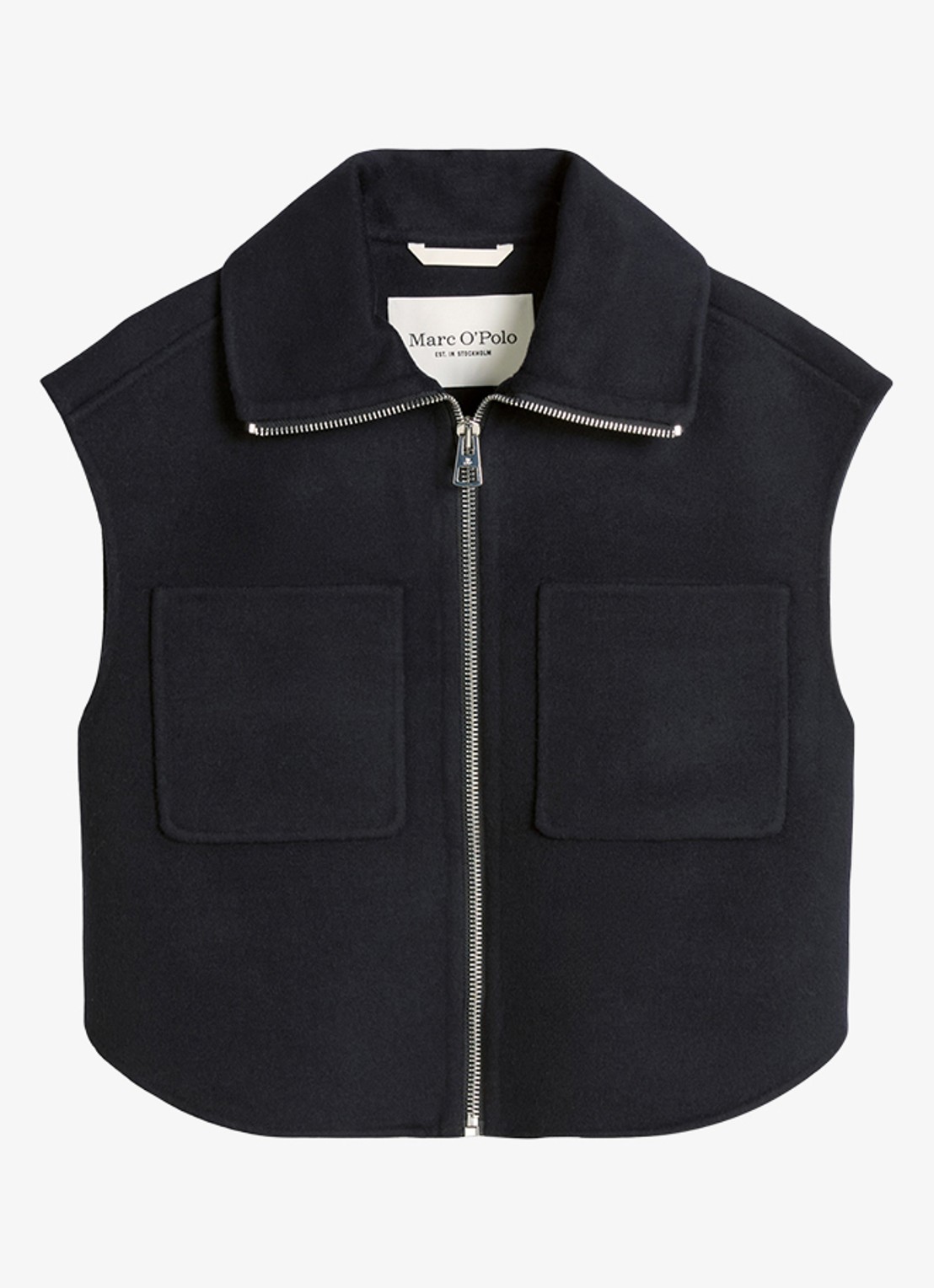 Marc O'Polo Vest in wolblend - voorkant 2 donkerblauw