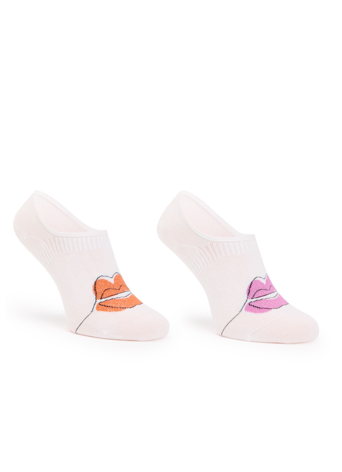 MarcMarcs Carol kousenvoetjes in katoenblend met glitter in 2-pack - voorkant 2 orange