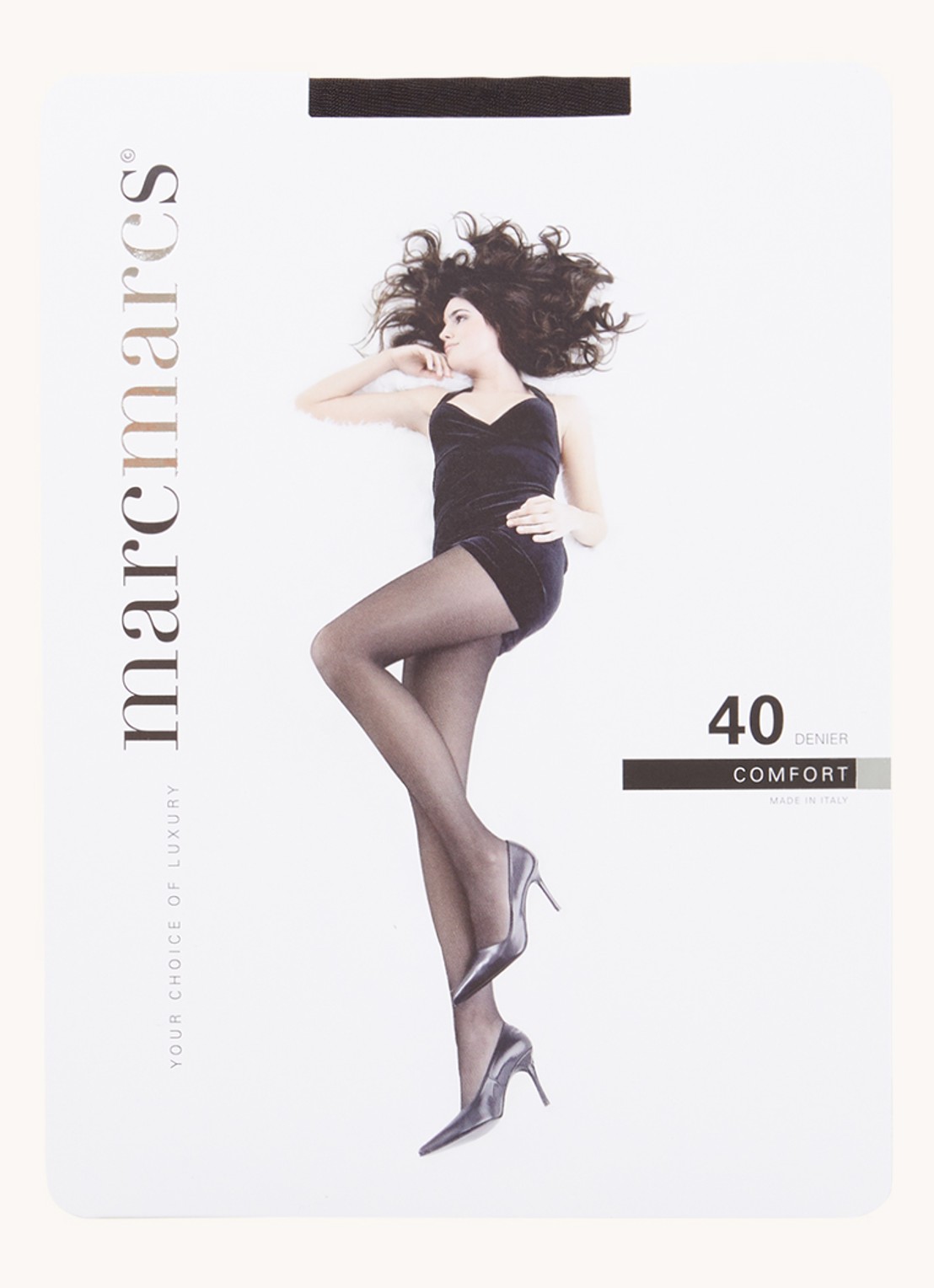 MarcMarcs Comfort panty in 40 denier met zijdeglans - voorkant 3 zwart