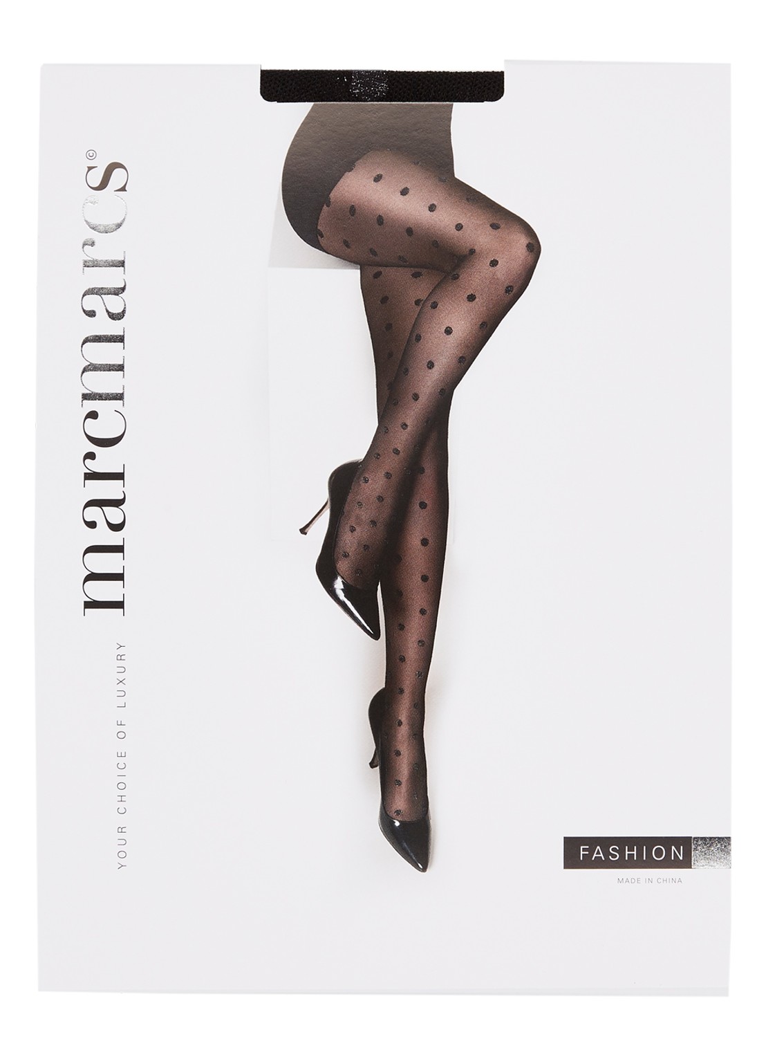 MarcMarcs Dots panty met stippendessin en lurex - voorkant 3 zwart