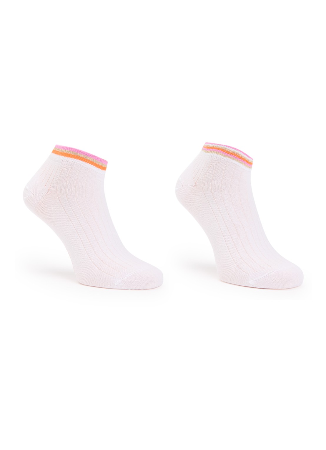 MarcMarcs Felice sneakersokken in katoenblend met glitter in 2-pack - voorkant orange
