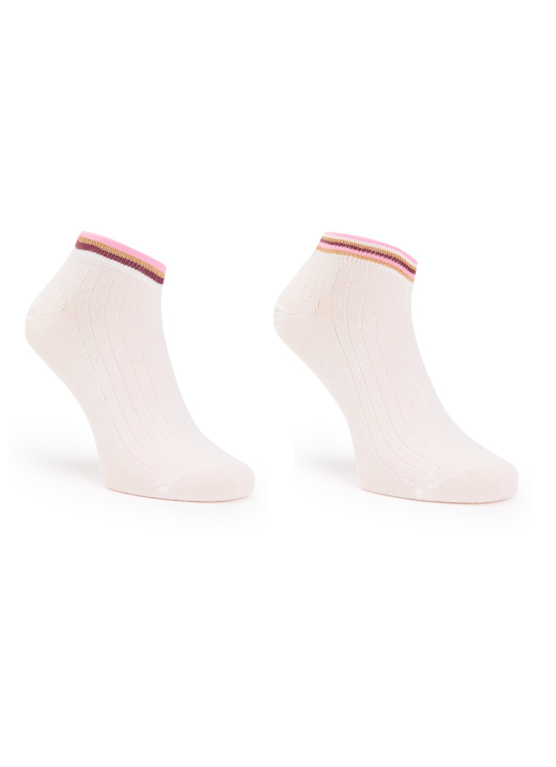 MarcMarcs Felice sneakersokken in katoenblend met glitter in 2-pack - voorkant 2 bordeauxrood