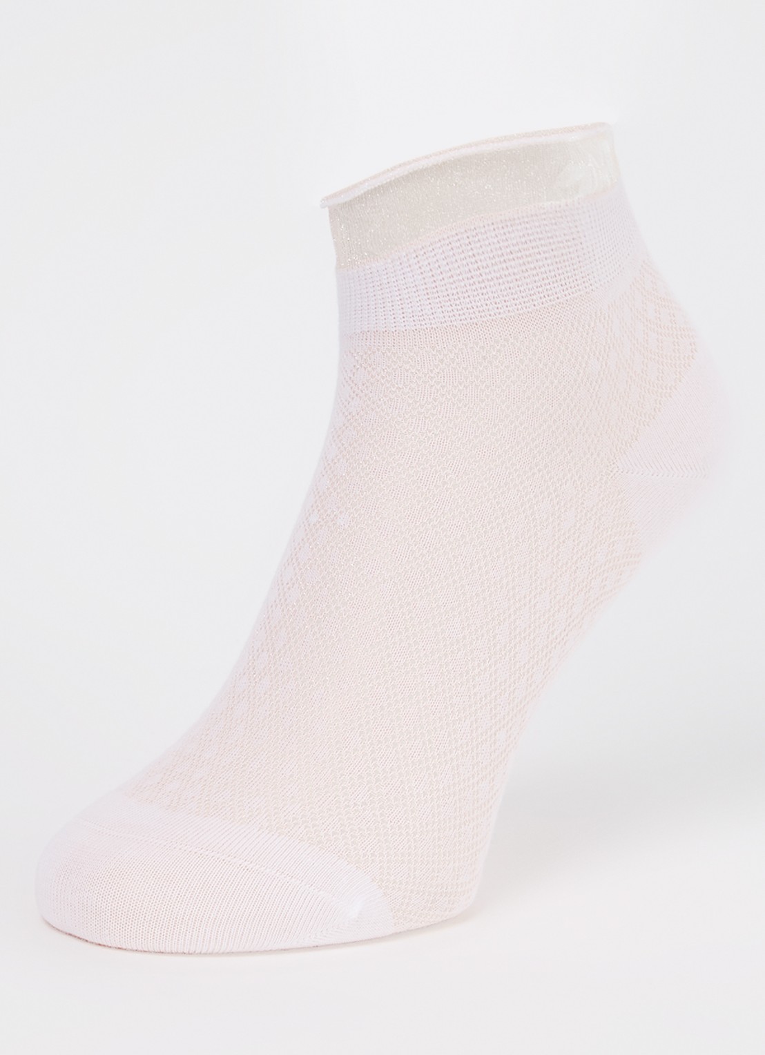 MarcMarcs Hazel sokken met lurex en logo - detail wit