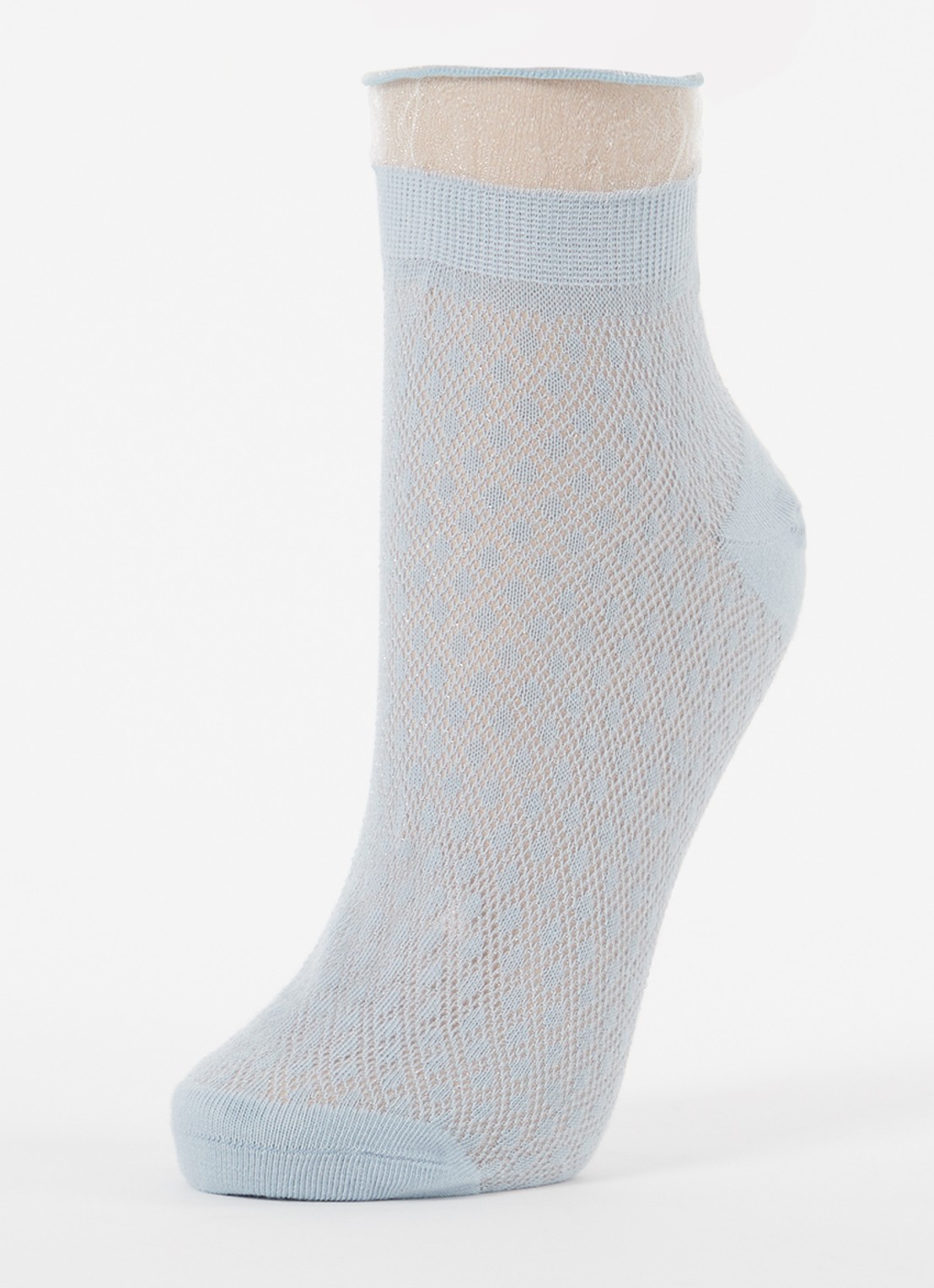 MarcMarcs Hazel sokken met lurex en logo - detail 3 lichtblauw