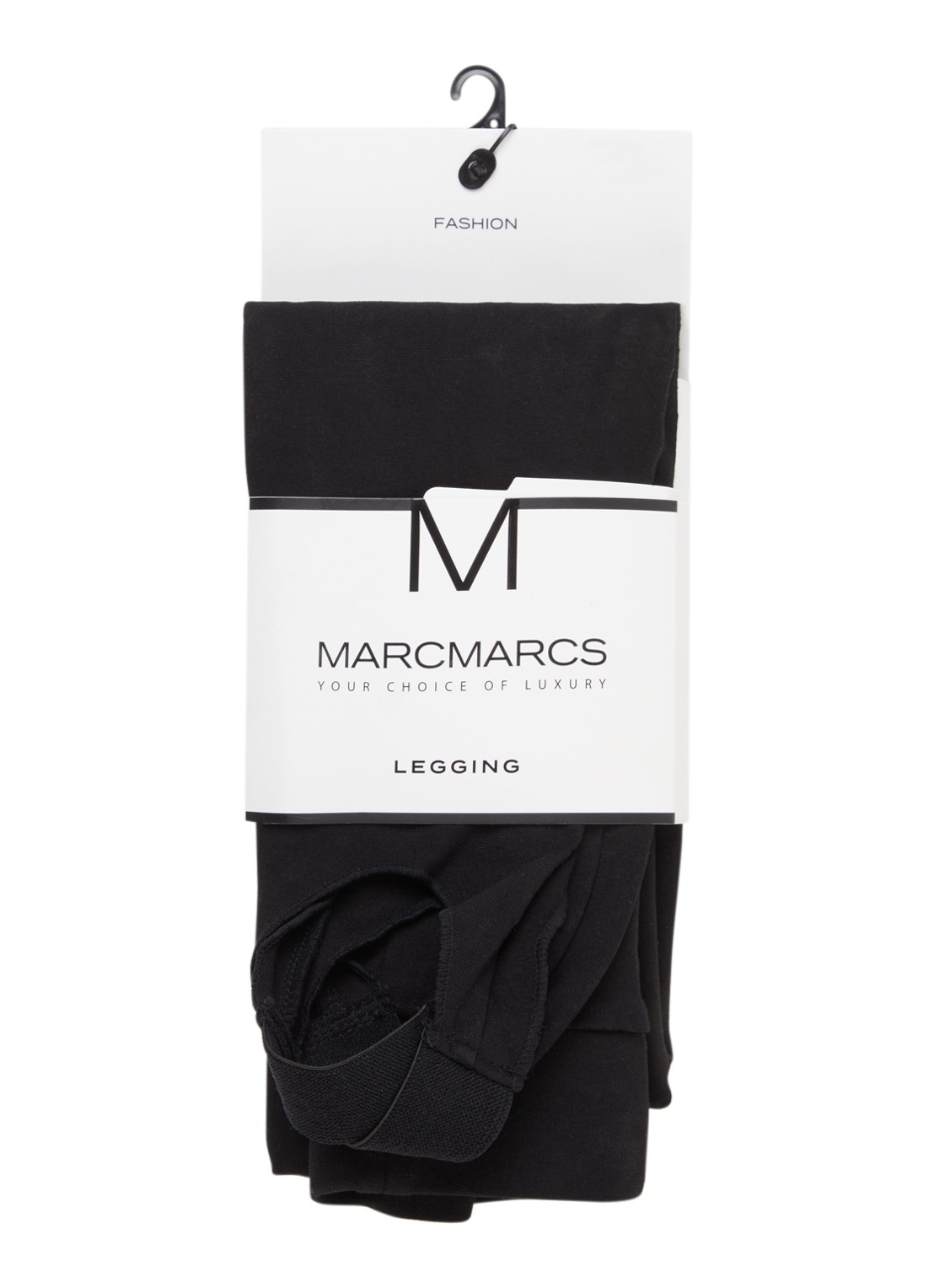 MarcMarcs High waist skinny fit legging met steekzakken en voetlus - voorkant 3 zwart