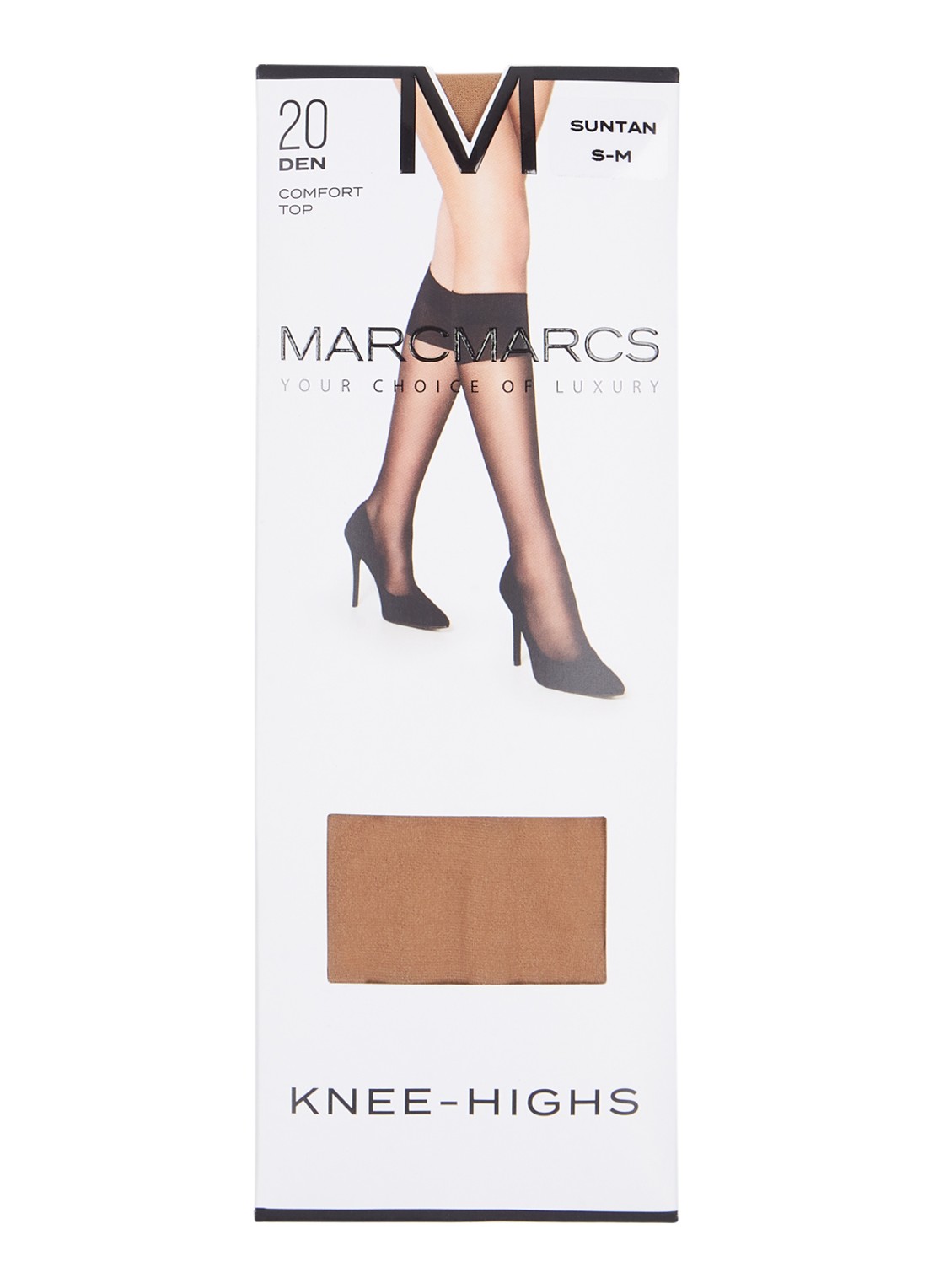 MarcMarcs Kniekousen in 20 denier suntan - voorkant donkerbeige