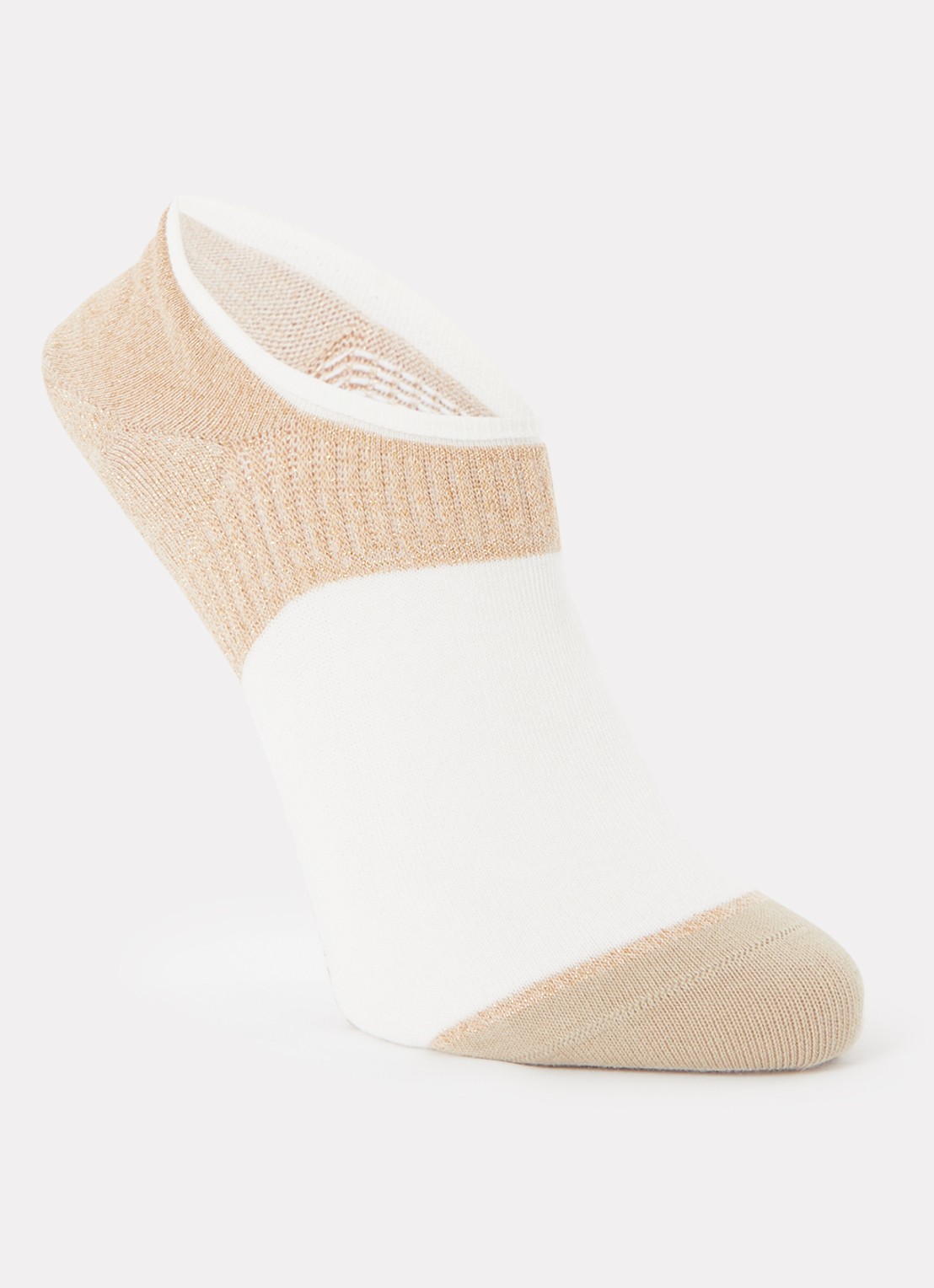 MarcMarcs Livia sneakersokken met lurex - voorkant gebroken wit