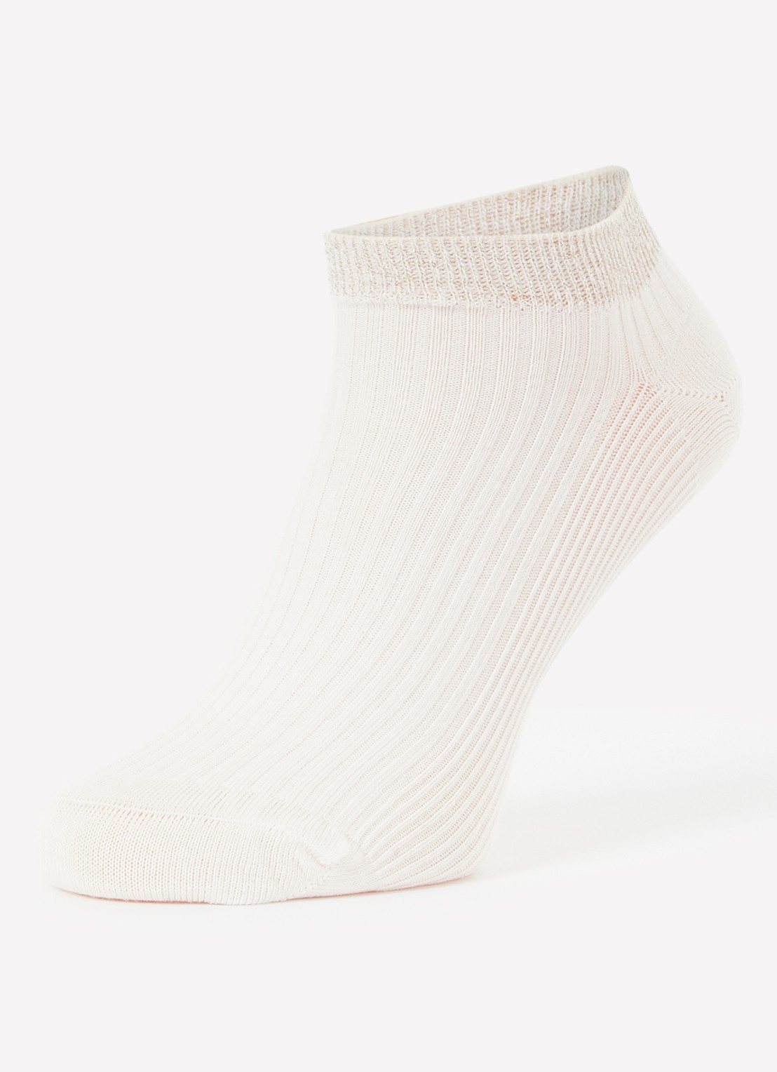 MarcMarcs Moscow sneakersokken met glitter in 2-pack - detail 3 ivoor