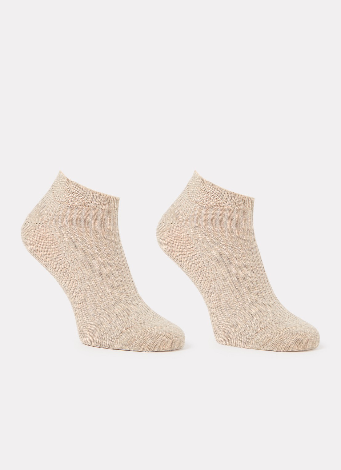 MarcMarcs Moscow sneakersokken met glitter in 2-pack - voorkant beige