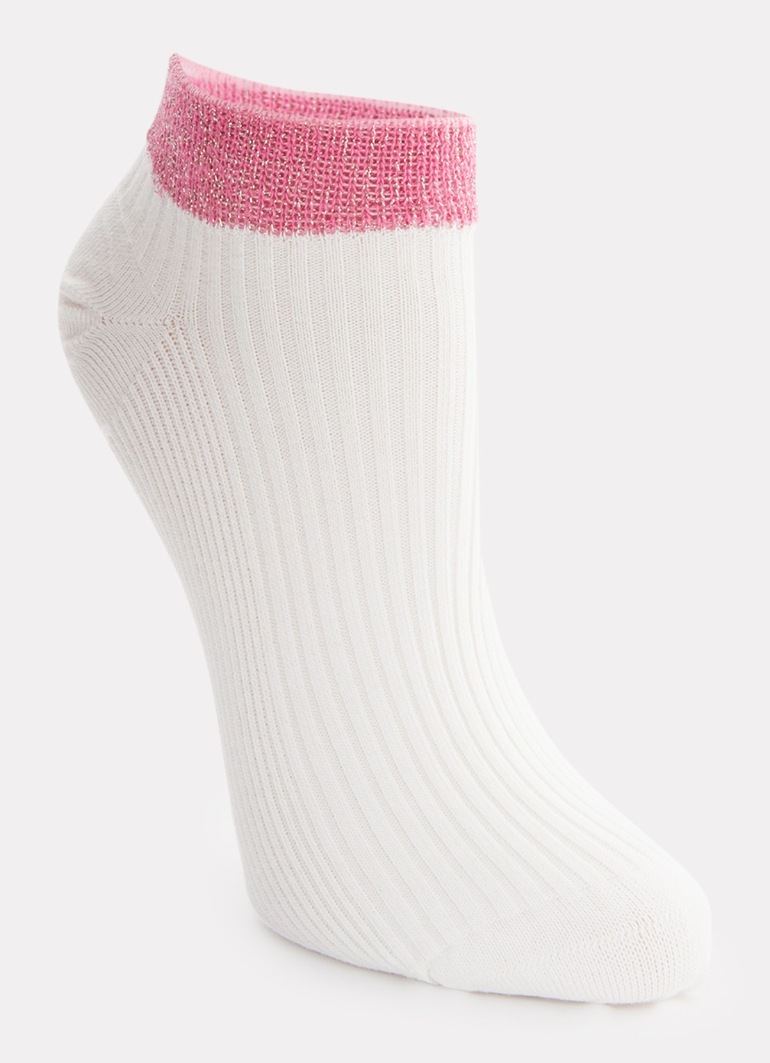 MarcMarcs Moscow sneakersokken met glitter in 2-pack - voorkant 2 roze