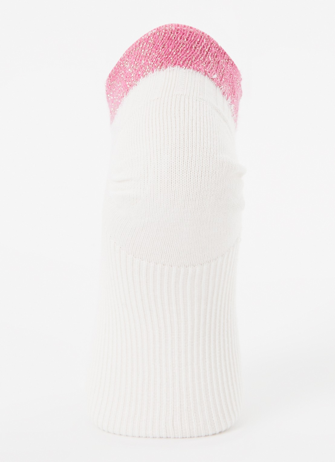 MarcMarcs Moscow sneakersokken met glitter in 2-pack - voorkant 3 roze